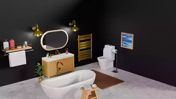 Modern Bathroom Set Game Ready