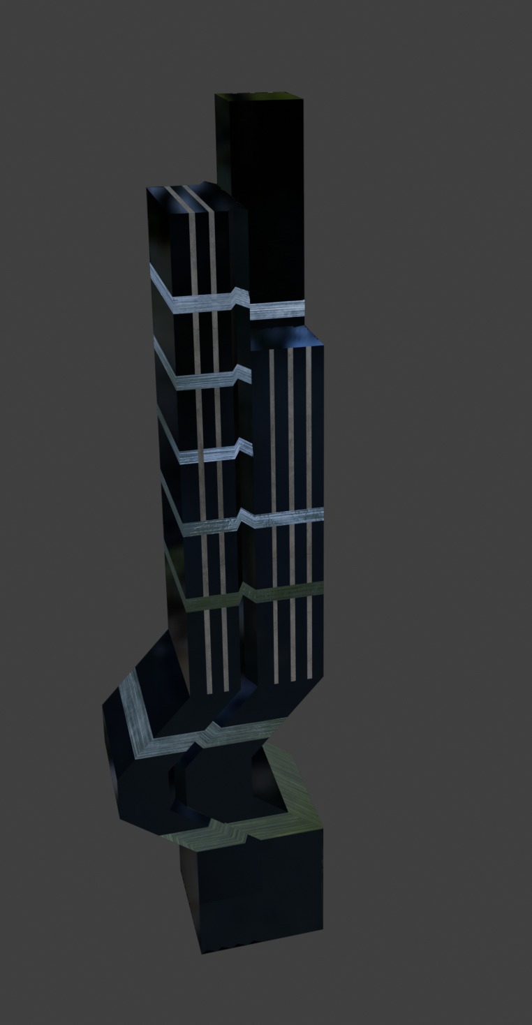 futuristic Skyscraper city skyline filler building standalone  3D model_1