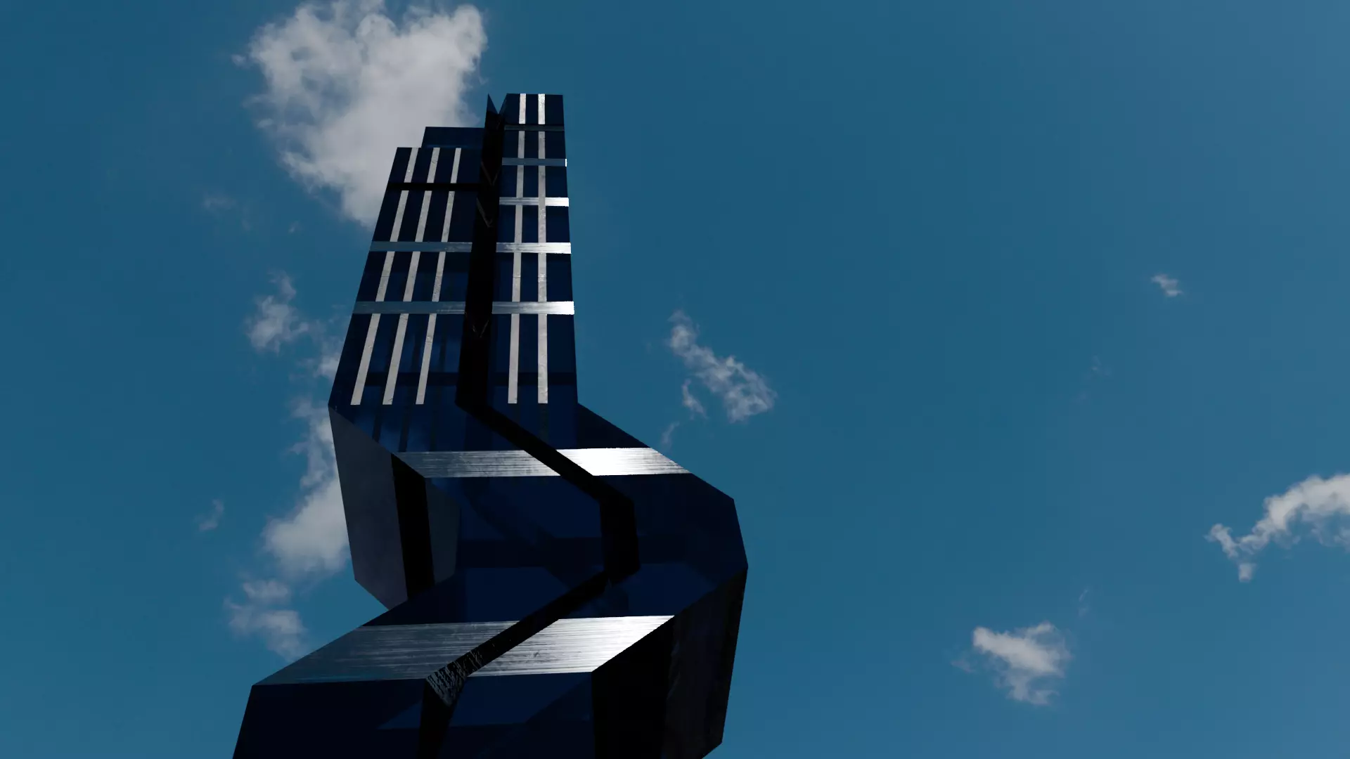 futuristic Skyscraper city skyline filler building standalone  3D model_0