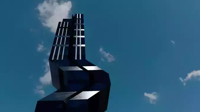 futuristic Skyscraper city skyline filler building standalone 