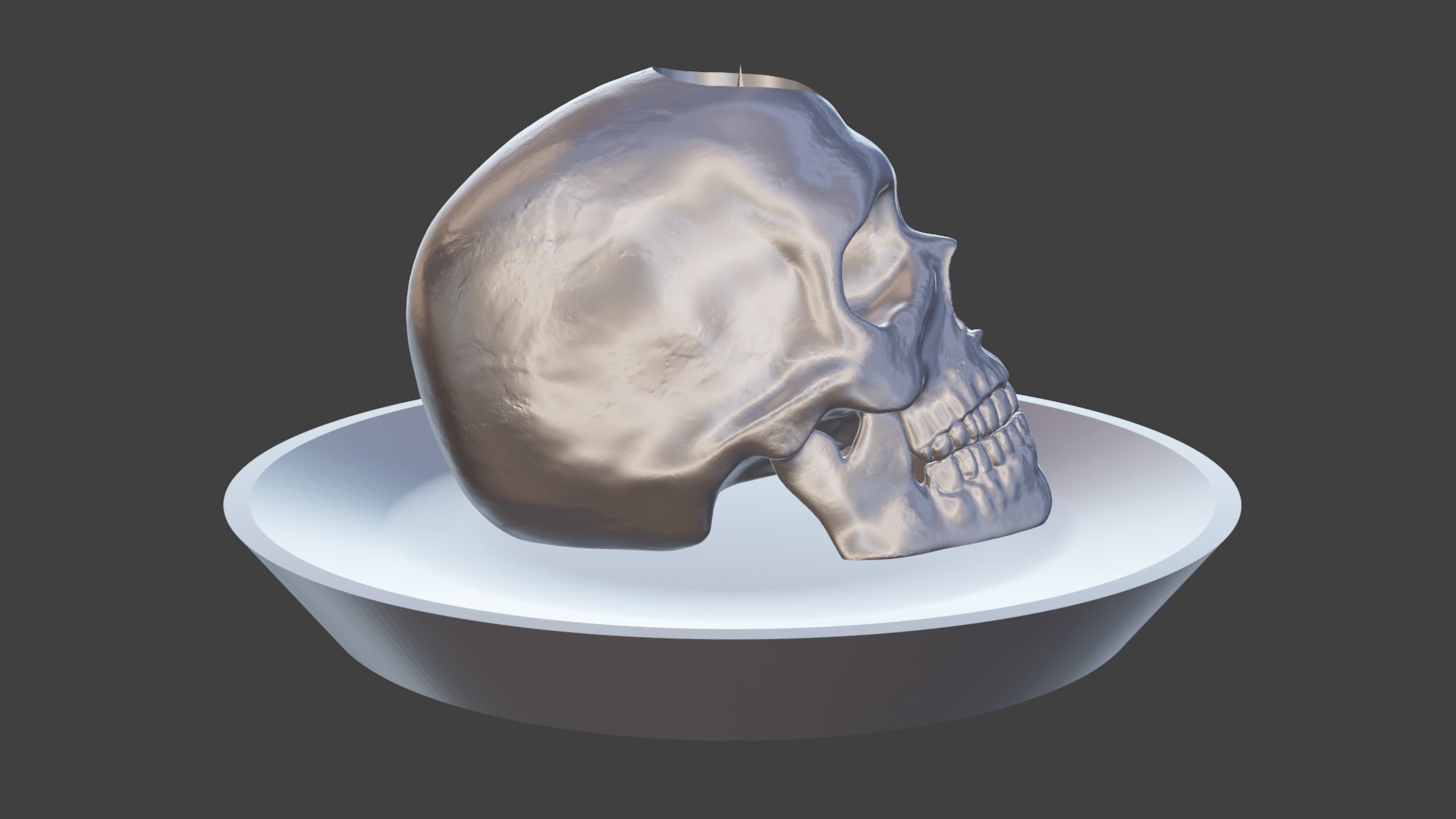 Skull Candle Holder 22mmCandle 3D model_3