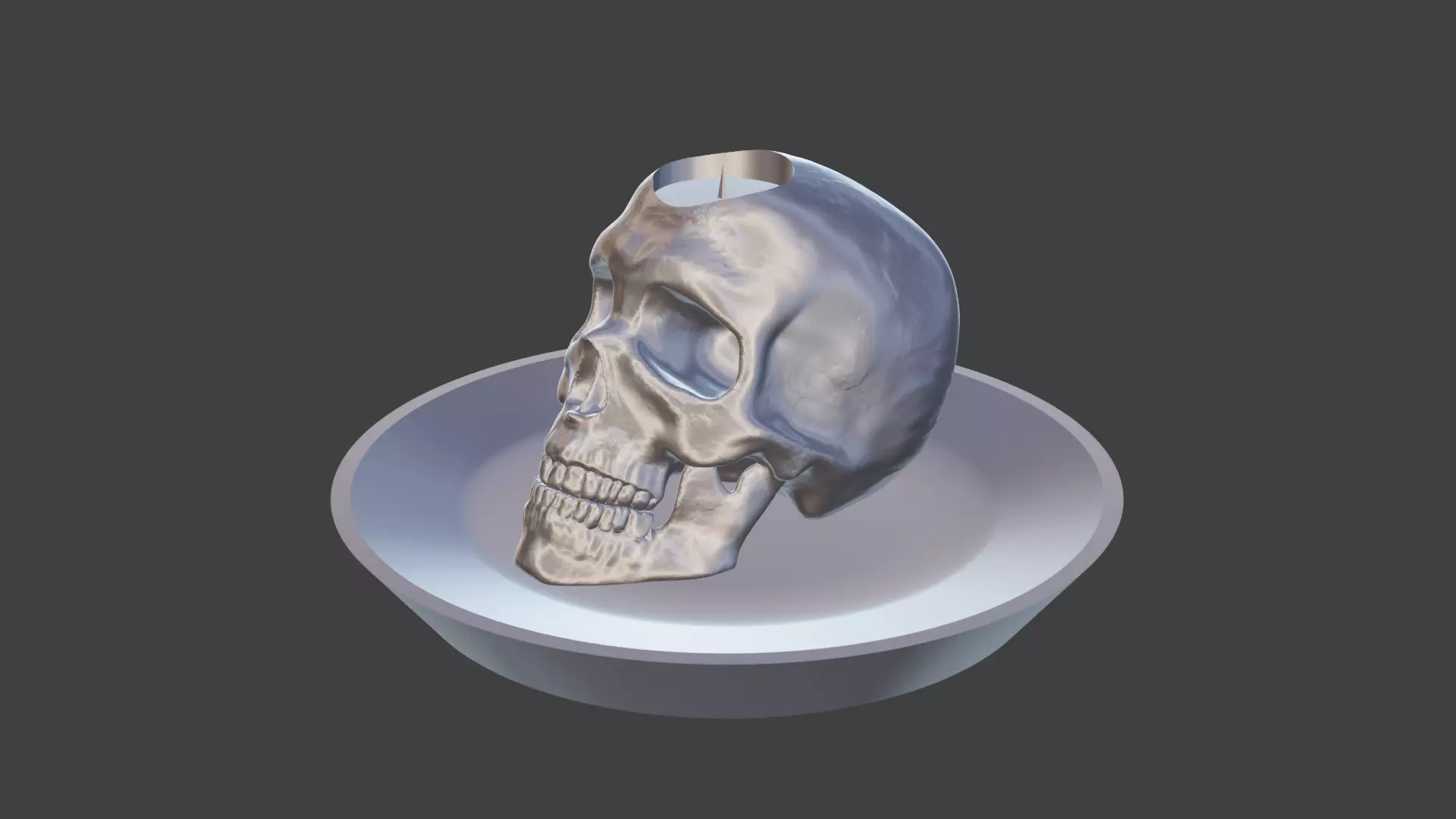 Skull Candle Holder 22mmCandle 3D model_0