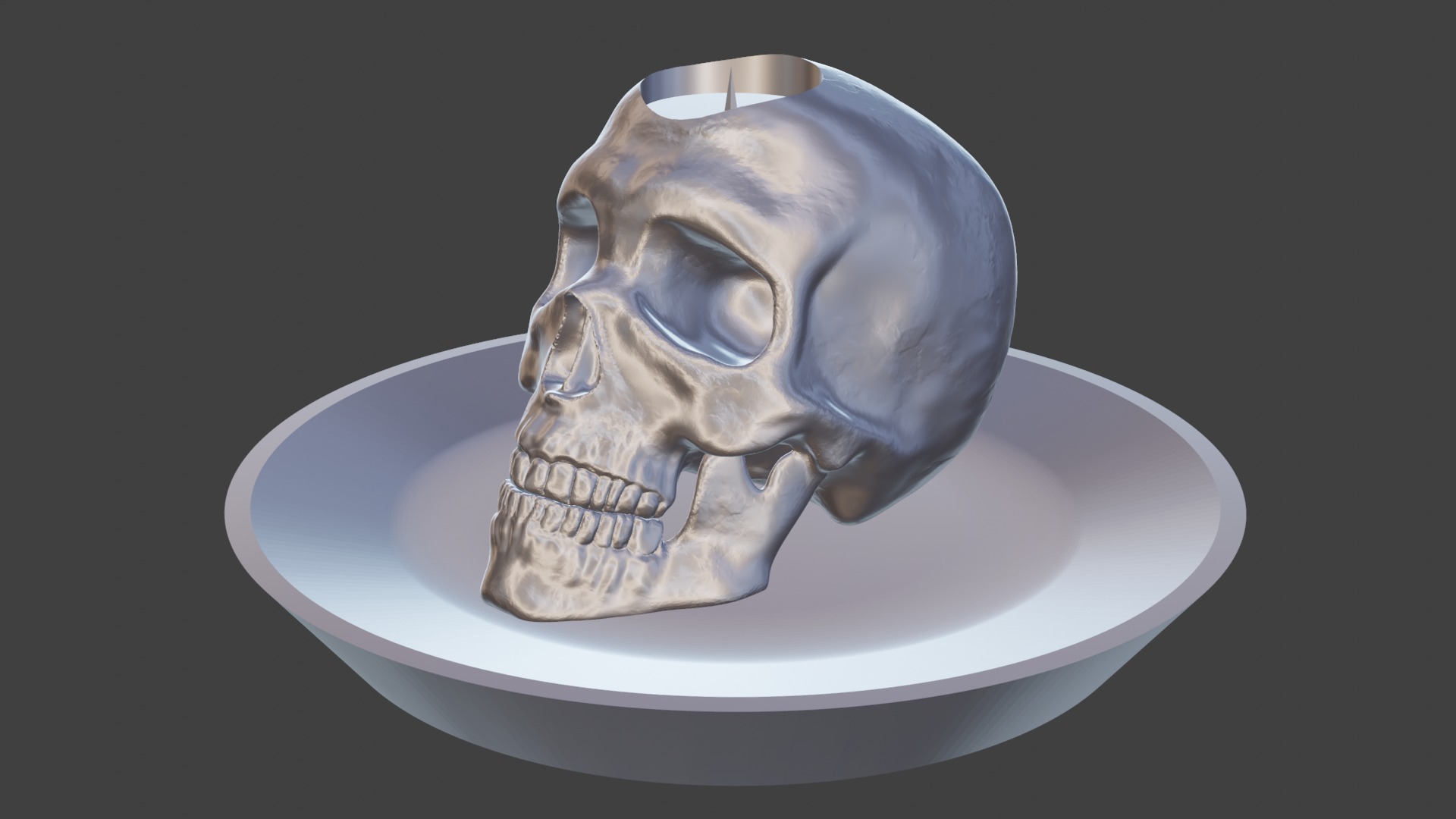 Skull Candle Holder 22mmCandle 3D model_4