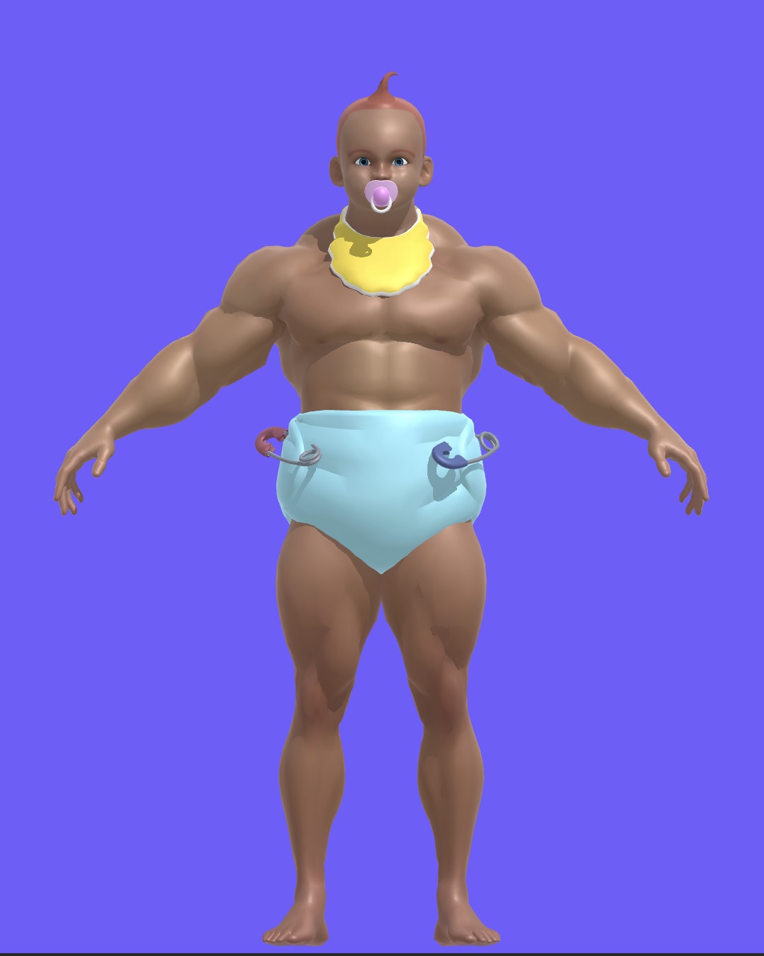 Baby Character  Low-poly 3D model_1