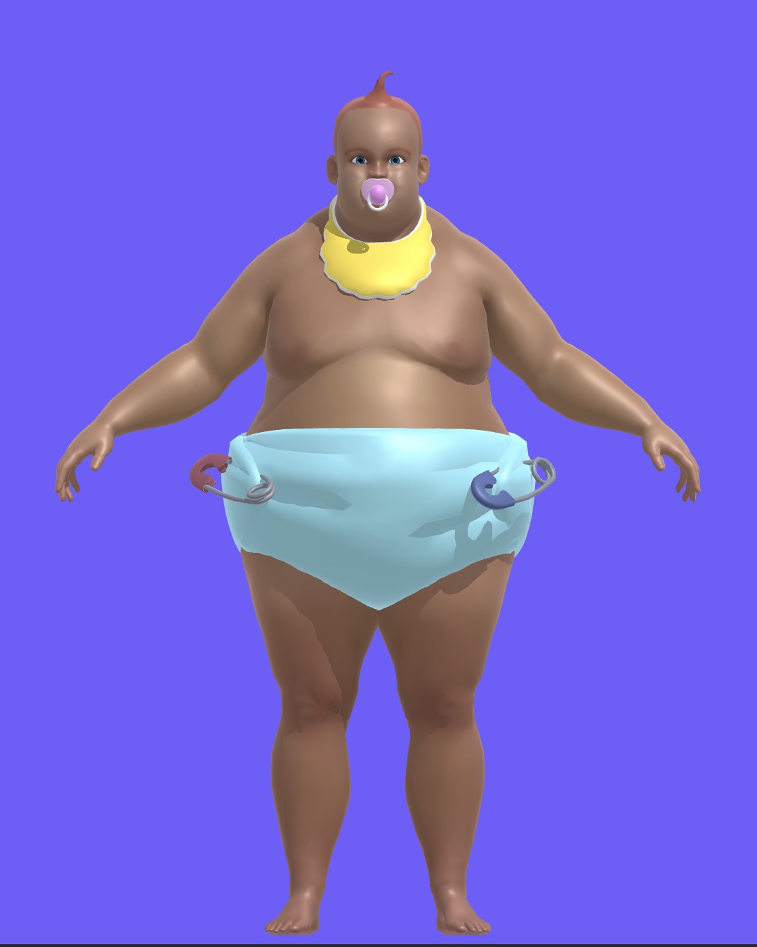 Baby Character  Low-poly 3D model_2