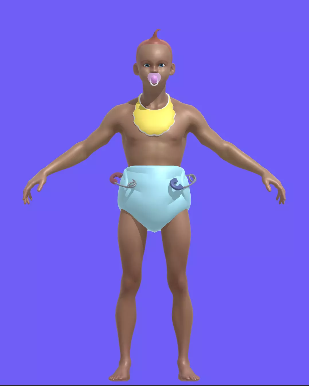 Baby Character  Low-poly 3D model_0