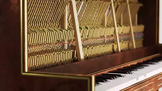 Piano 3D model with Blender studio scene