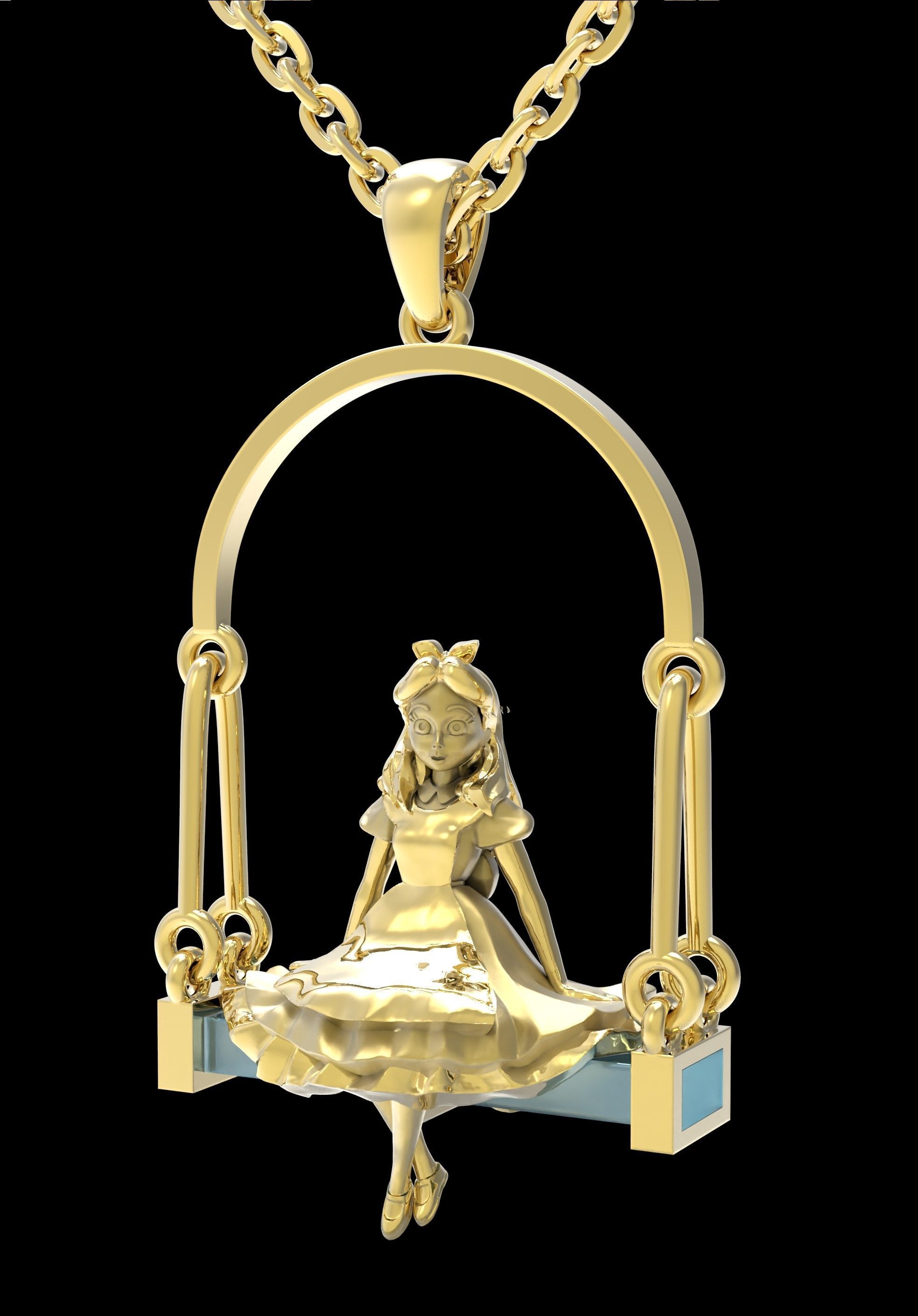 Alice in Wonderland Pendant 3D print model_1