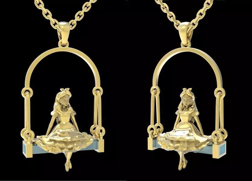 Alice in Wonderland Pendant 3D print model_0