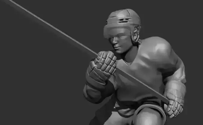 Hockey Player pose Connor Bedard inspired Chicago blackhawks 3D print model