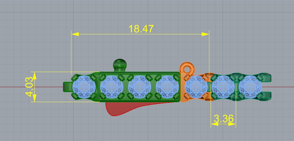 Bracelet Tennis Model 6449 3D print model_4