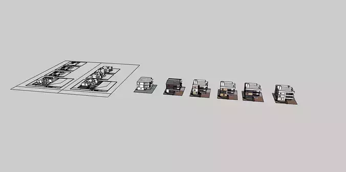 House with 2 floors and many elevations