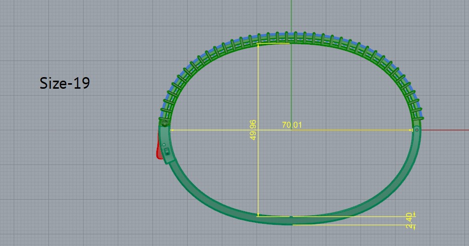 Bracelet size 19 Model 6413 3D print model_5