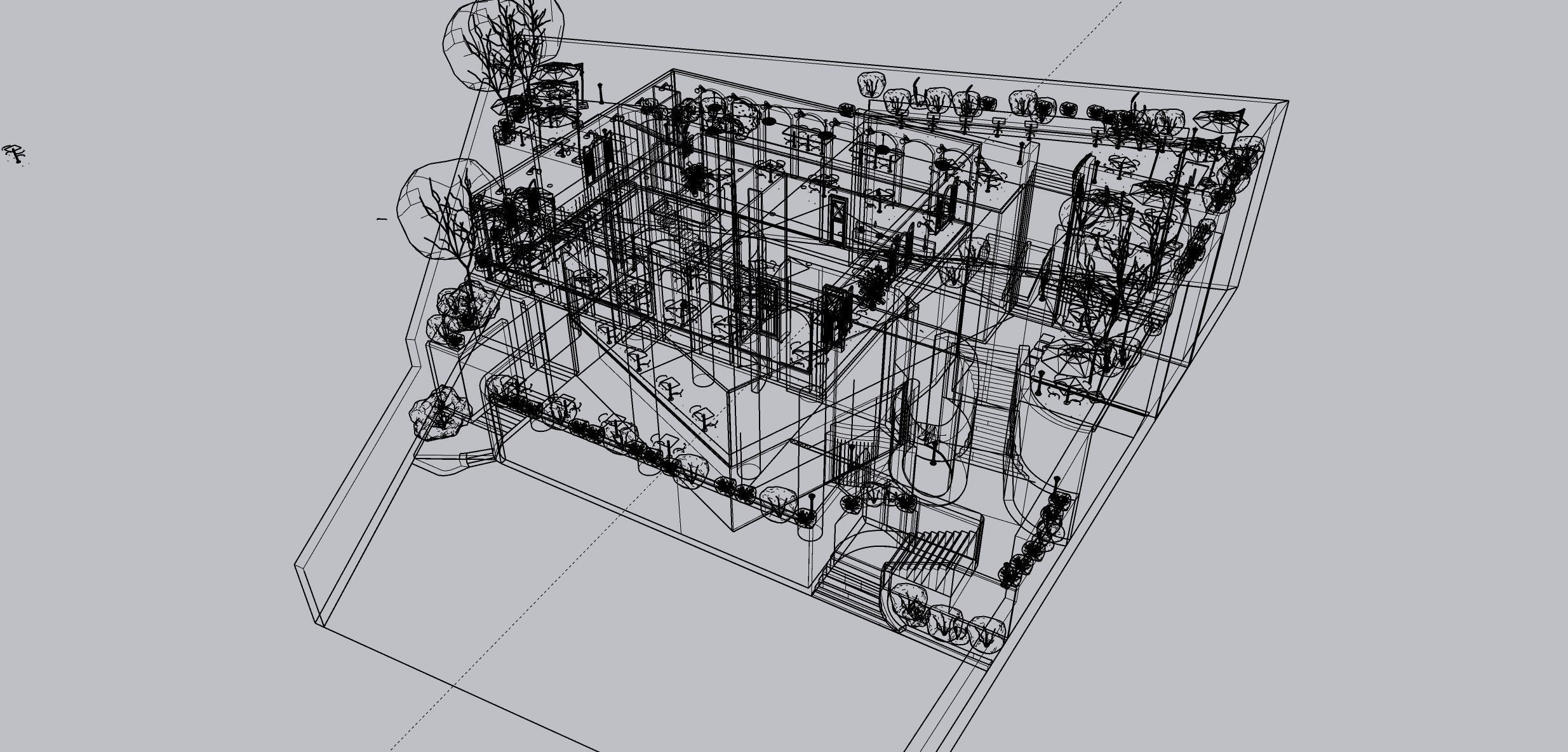 Greek style cafe 3D model_7