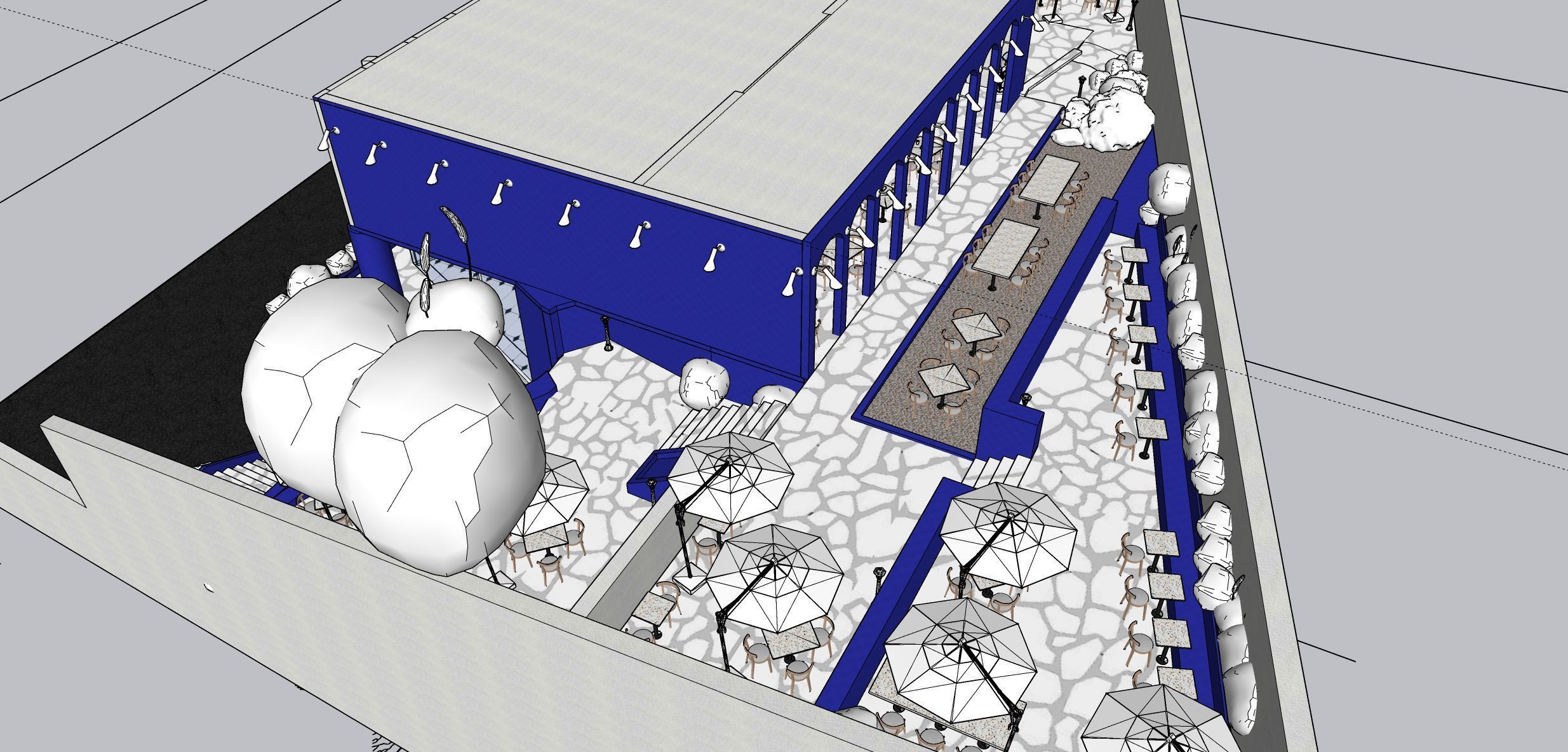 Greek style cafe 3D model_2