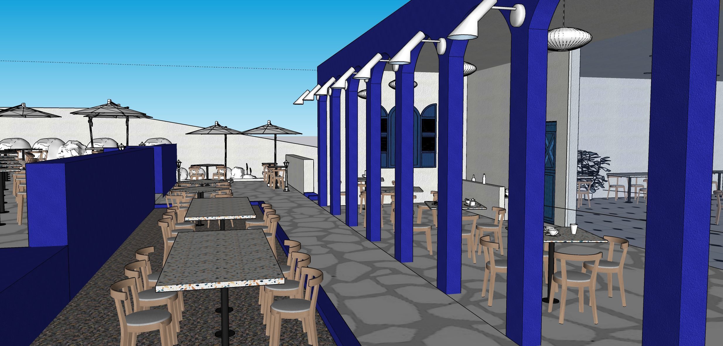 Greek style cafe 3D model_6