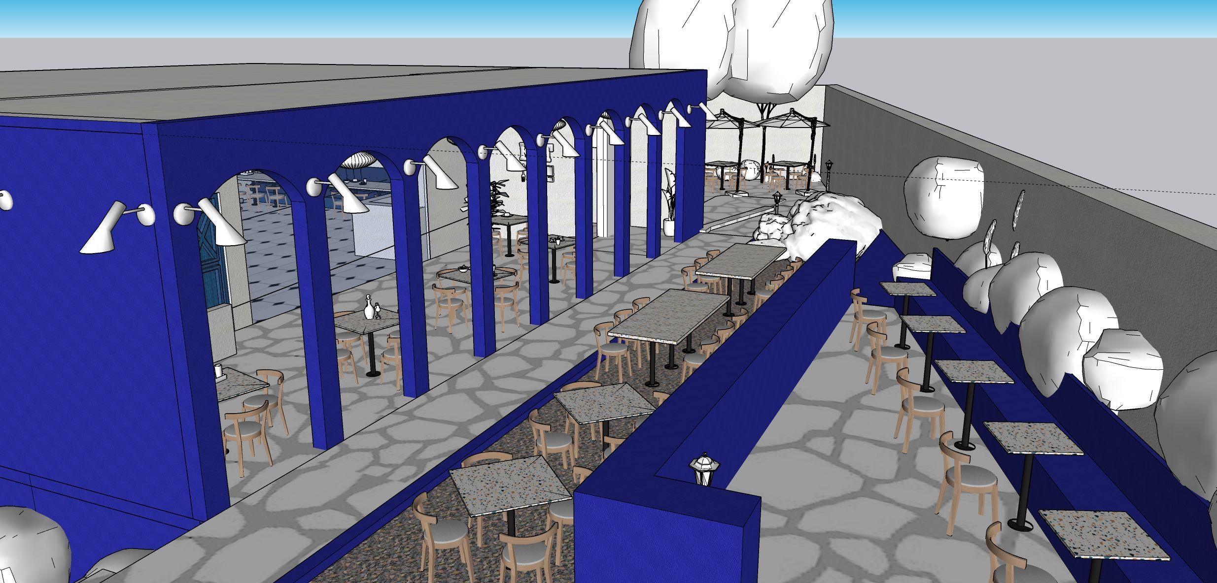 Greek style cafe 3D model_5