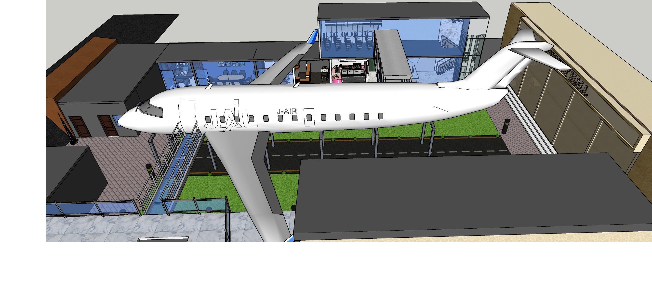 Aeroplane restaurant  3D model_2