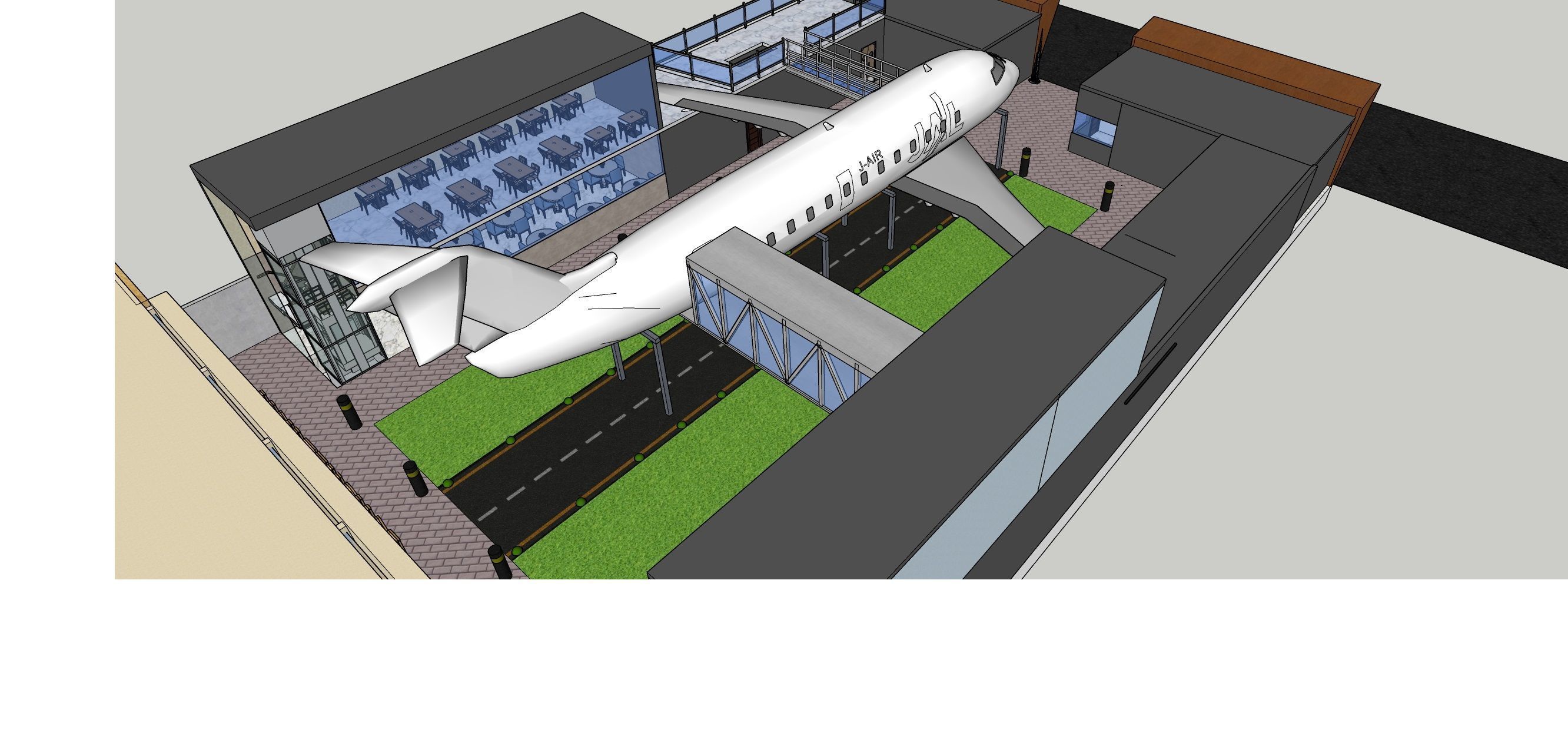 Aeroplane restaurant  3D model_3