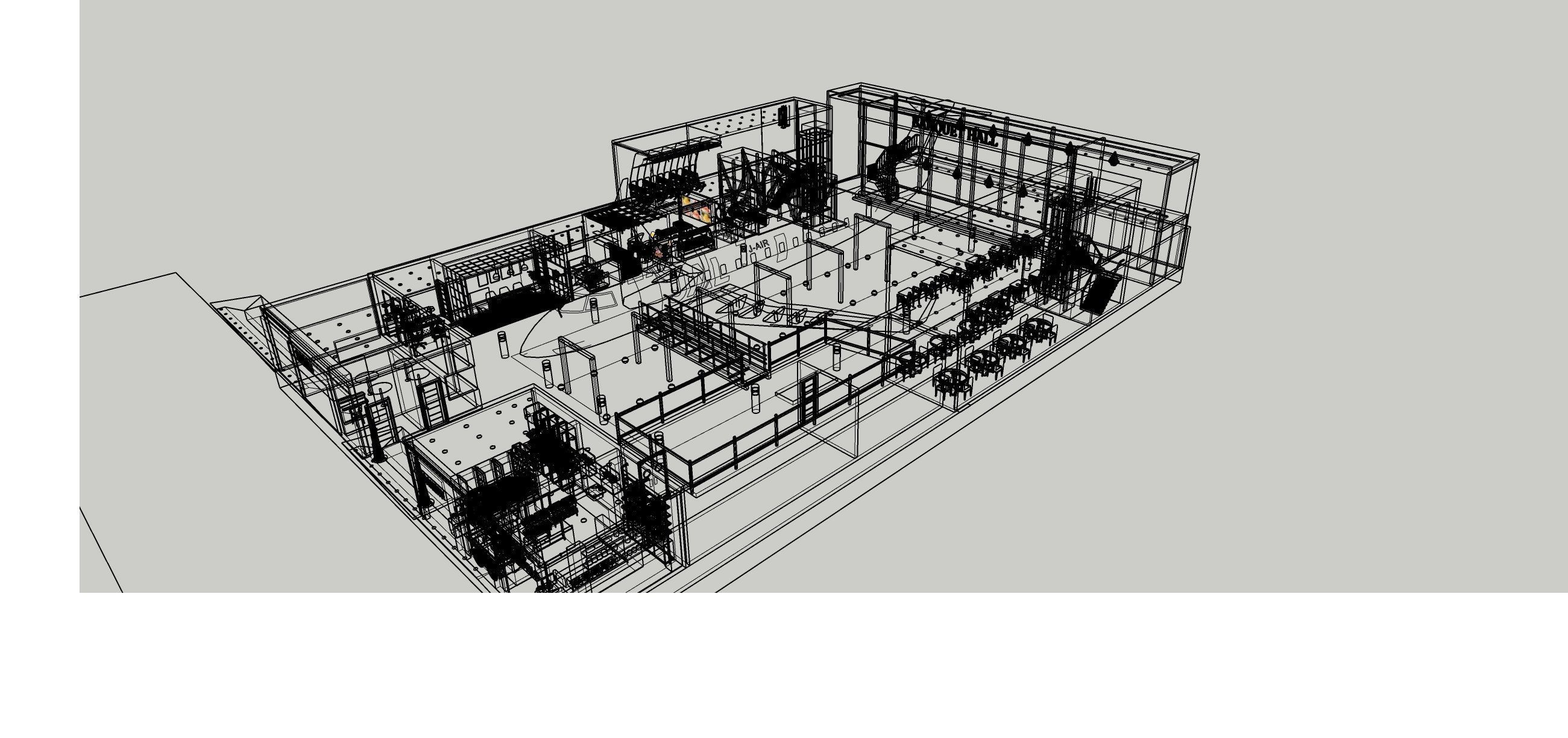 Aeroplane restaurant  3D model_5