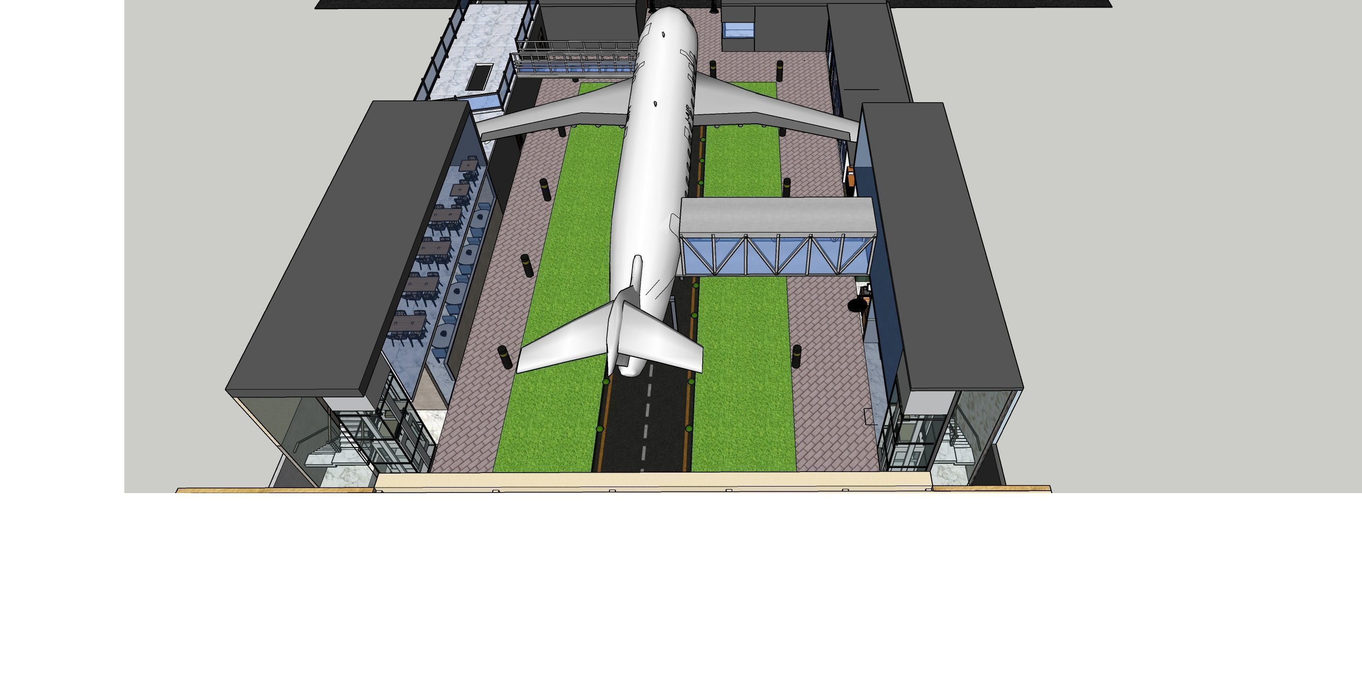 Aeroplane restaurant  3D model_4