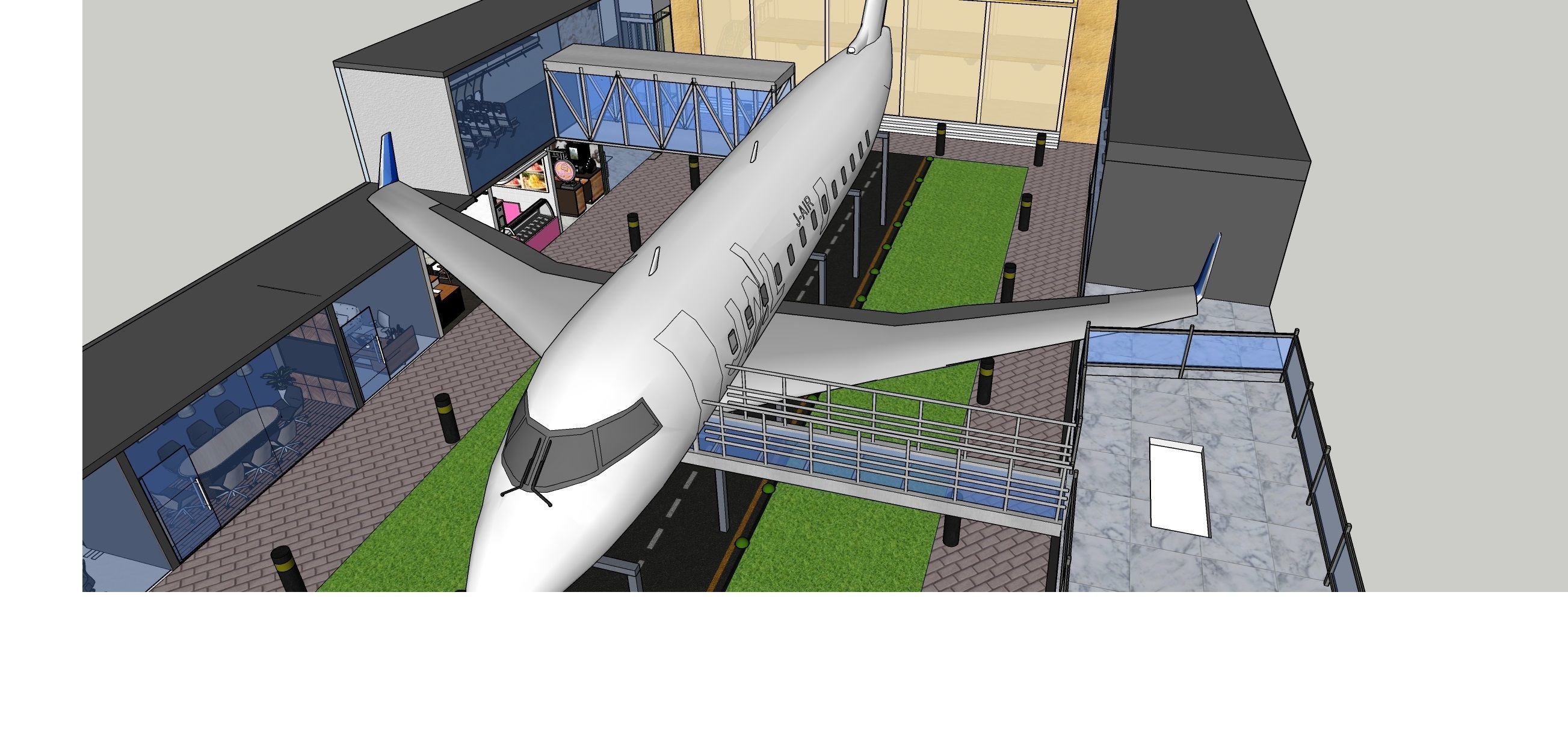 Aeroplane restaurant  3D model_1