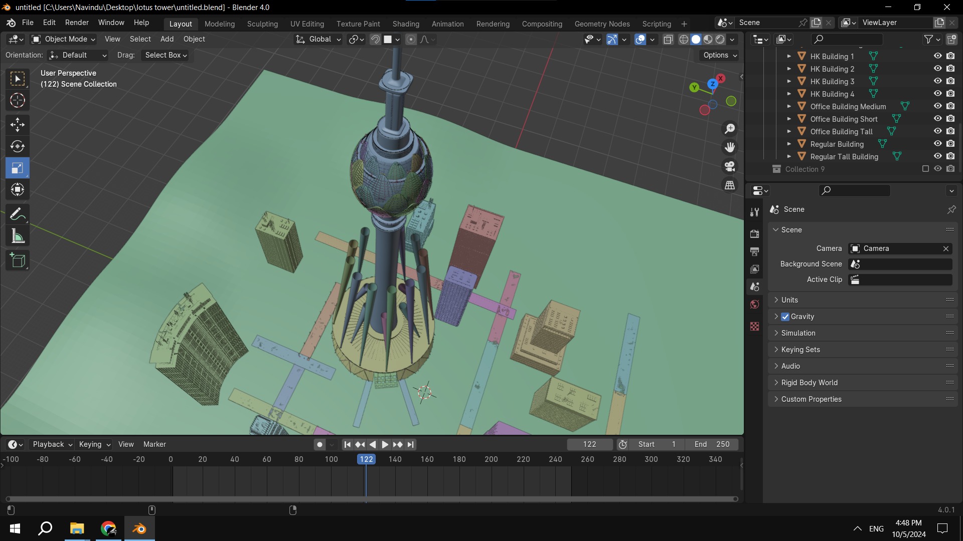 Futuristic Lotus NelumTower Nelum 3D Model 3D model_3