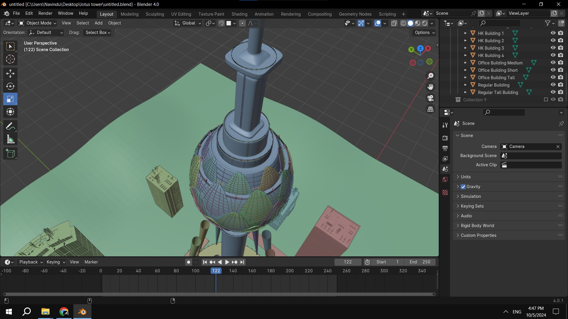 Futuristic Lotus NelumTower Nelum 3D Model 3D model_2