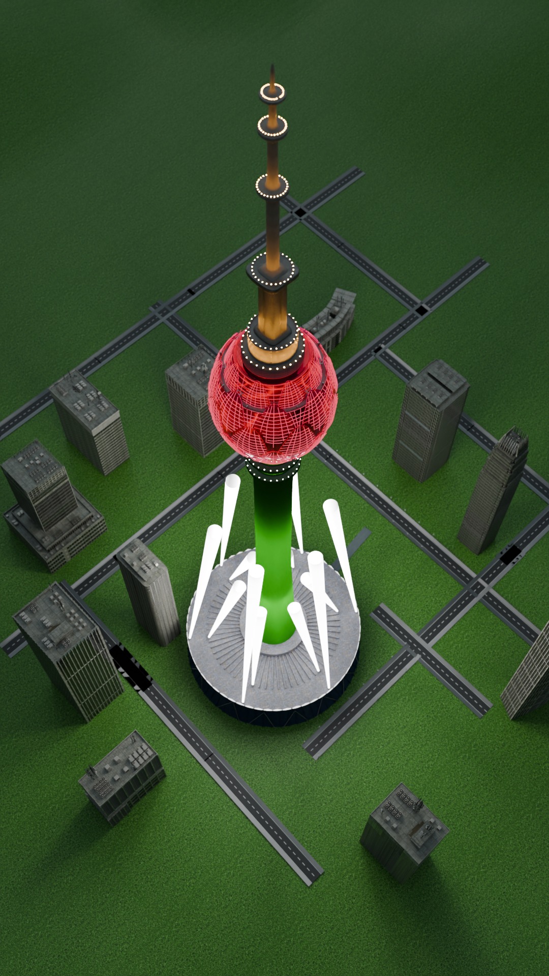Futuristic Lotus NelumTower Nelum 3D Model 3D model_1