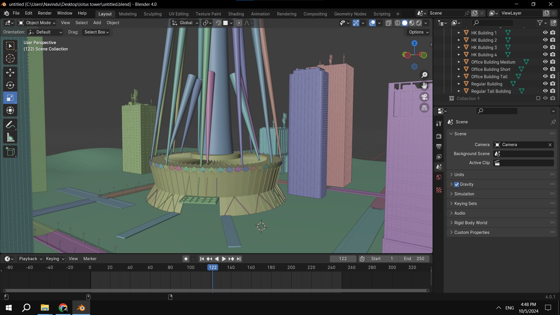 Futuristic Lotus NelumTower Nelum 3D Model 3D model_4