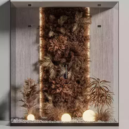 Wooden planks and vertical garden 12 autumn