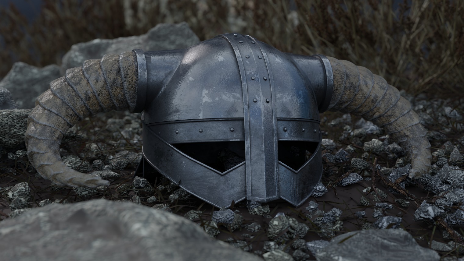 Legendary Skyrim Helmet Low-poly 3D model_2