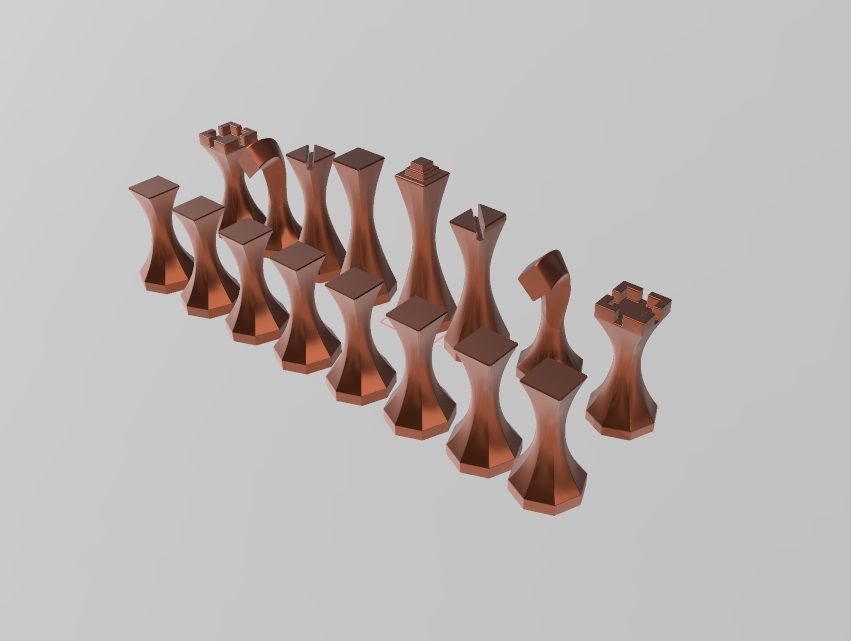 hexagon to square chess 3D print model_1