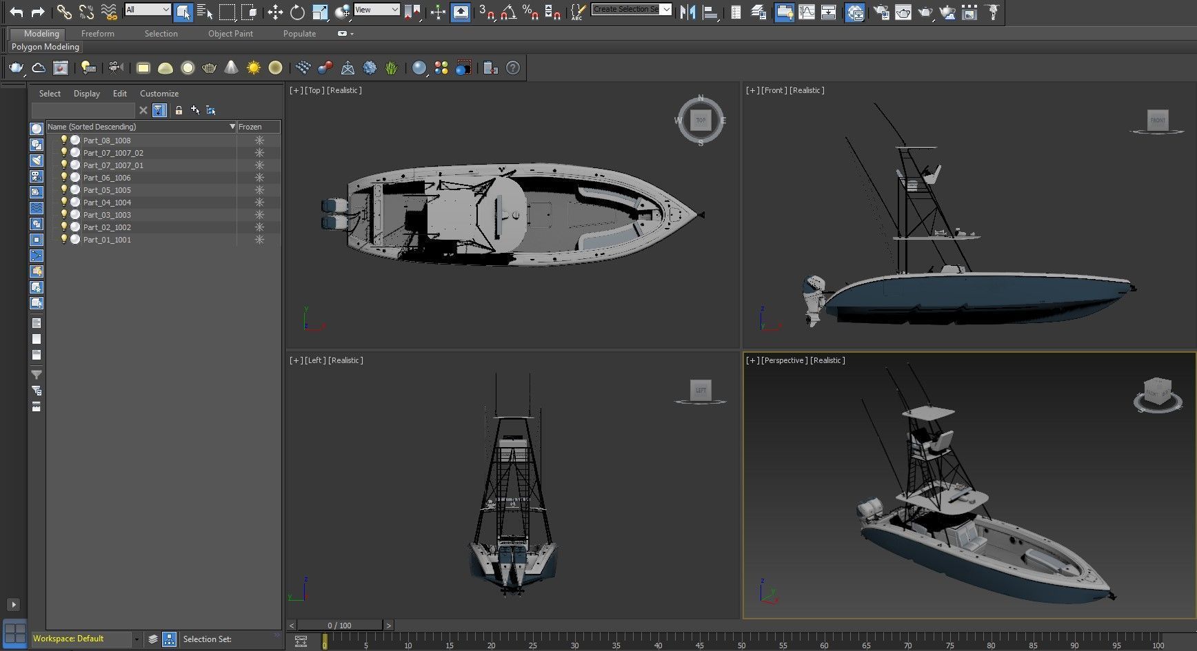 Sport fishing boat Light Grey 3D model_18