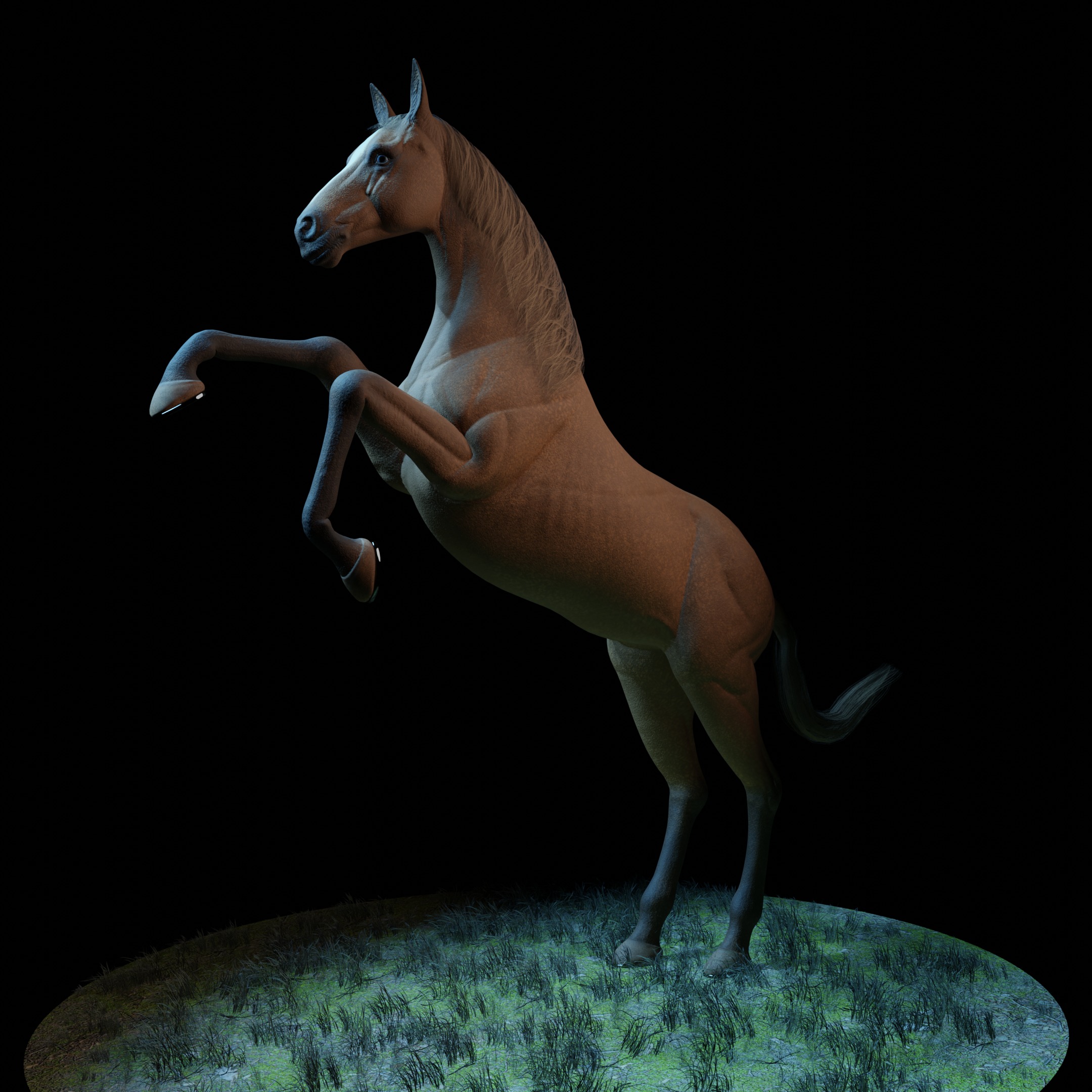 Horse and Saddle Low-poly 3D model_4