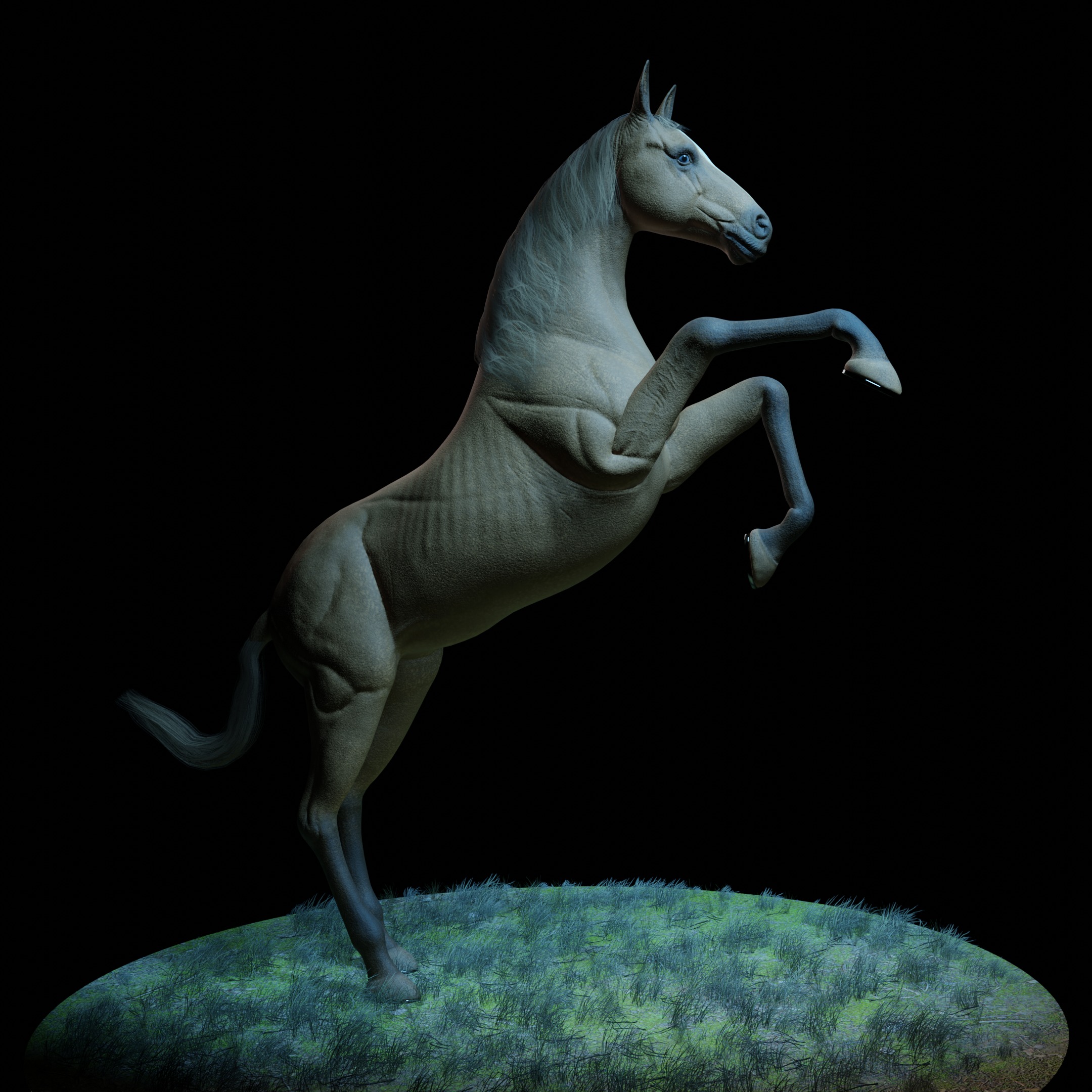 Horse and Saddle Low-poly 3D model_3