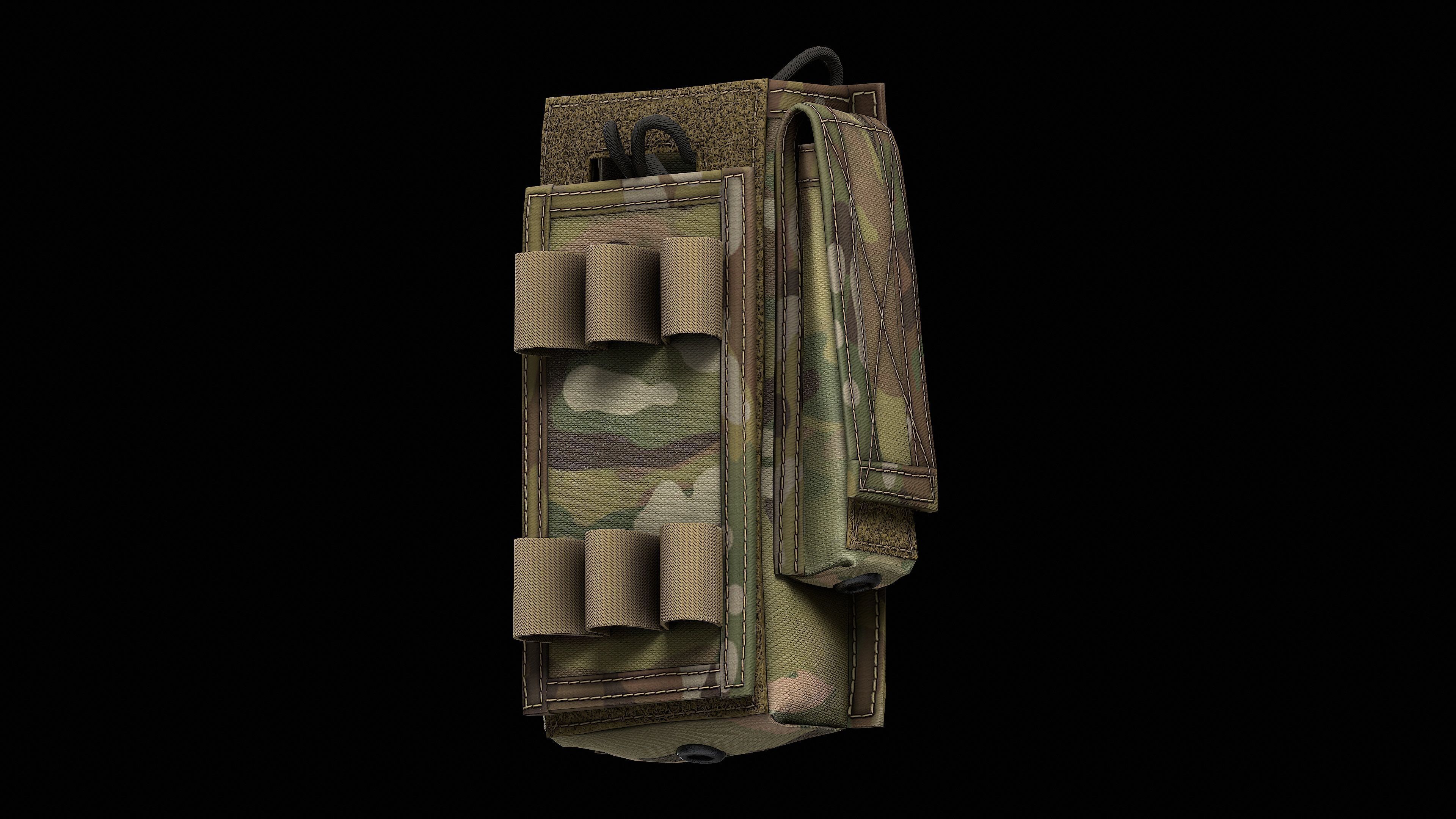 Radio Pouch Low-poly 3D model_1