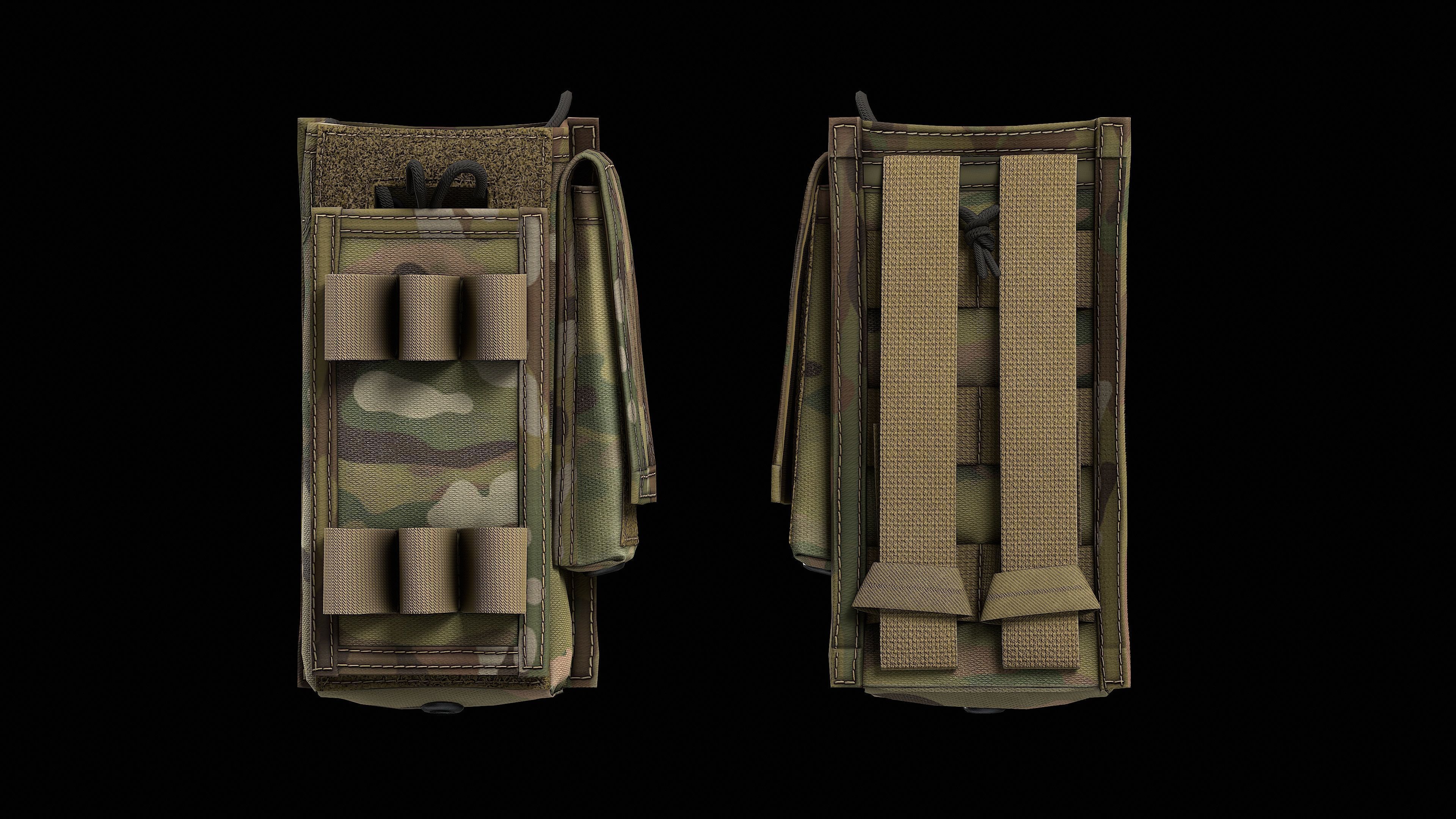 Radio Pouch Low-poly 3D model_7