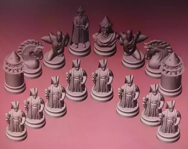 ottoman chess set 3D print model