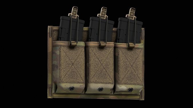 MSA Triple M4 Mag Pouch Low-poly 3D model