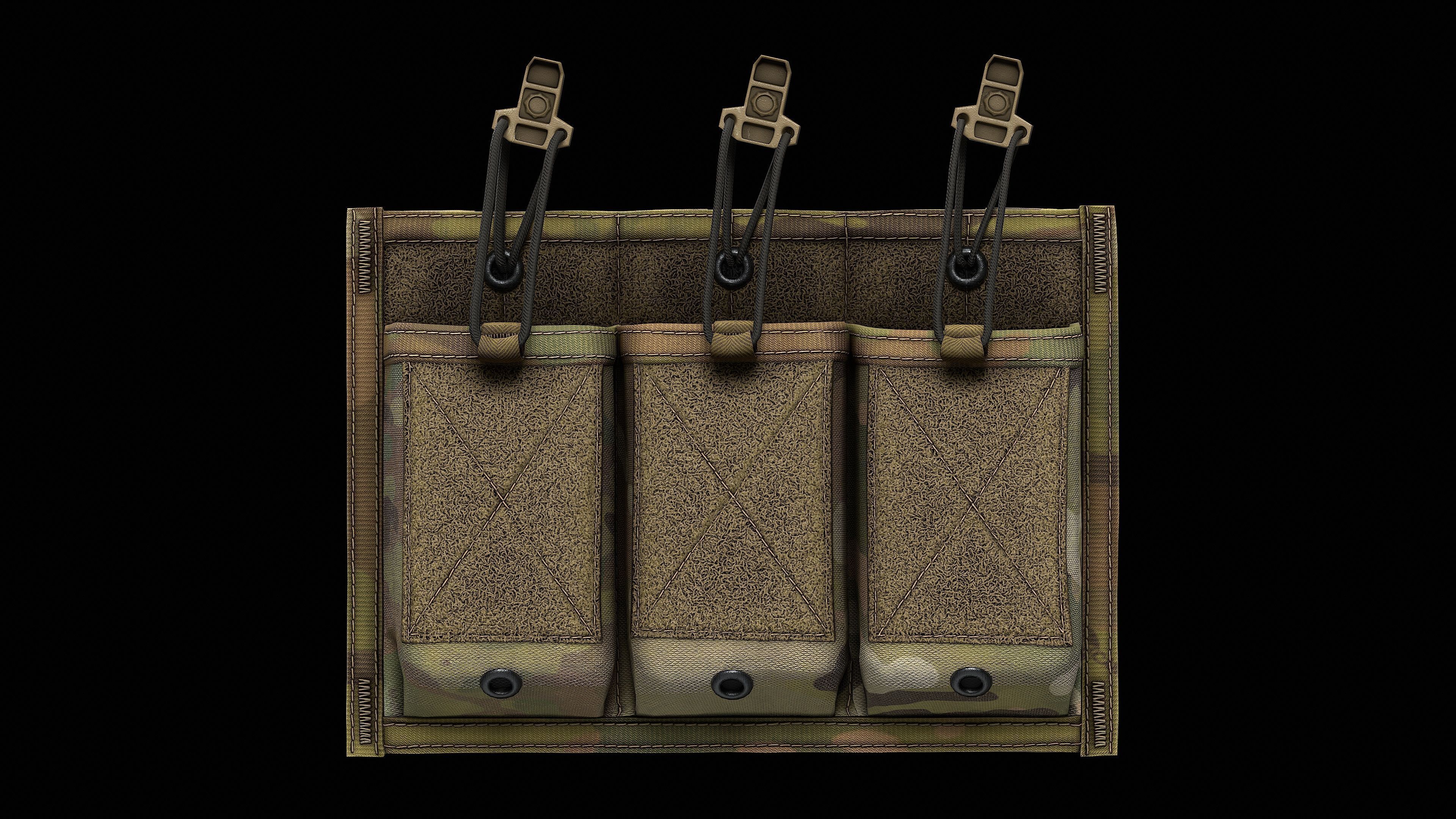 MSA Triple M4 Mag Pouch Low-poly 3D model_5