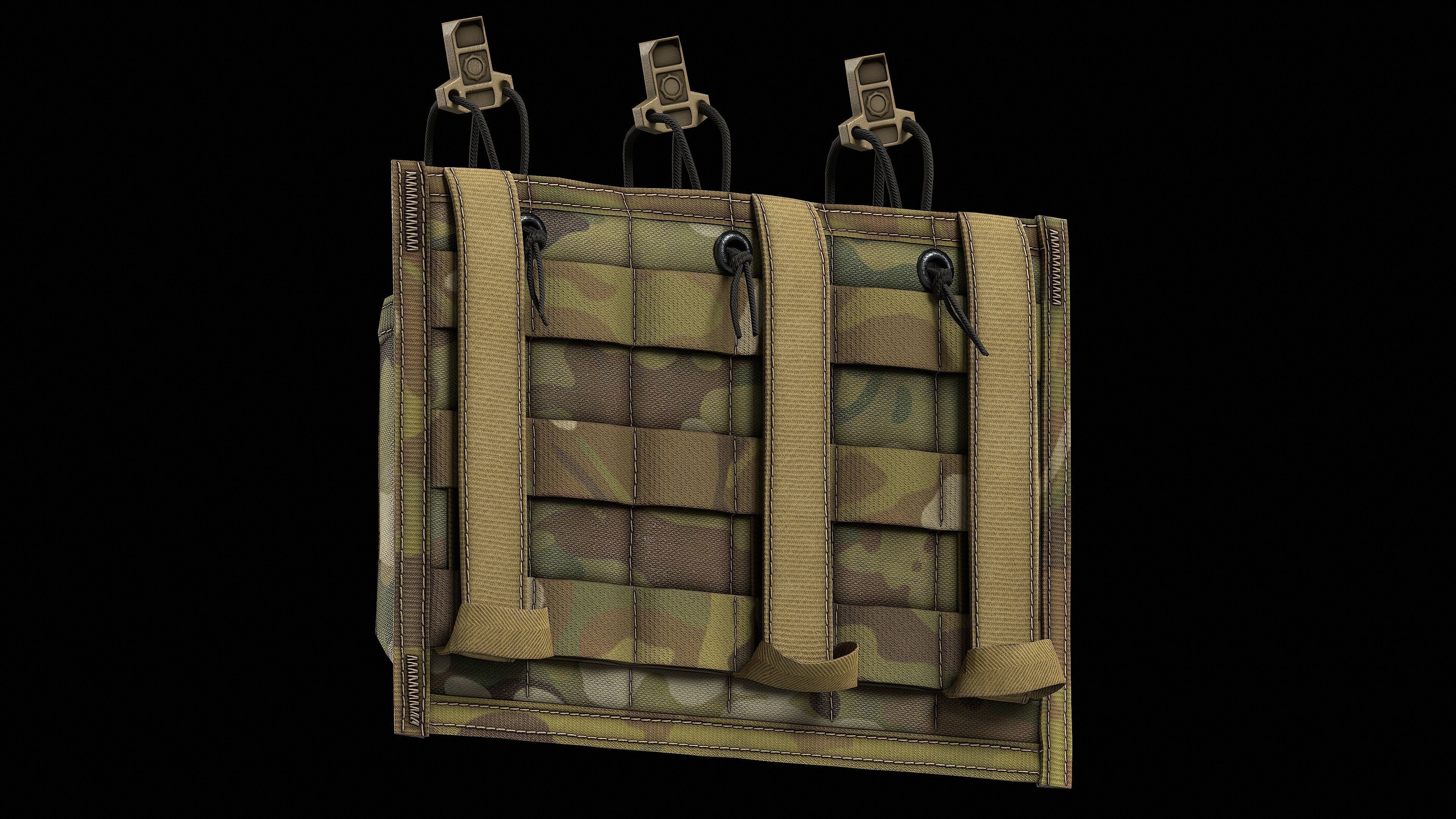 MSA Triple M4 Mag Pouch Low-poly 3D model_9