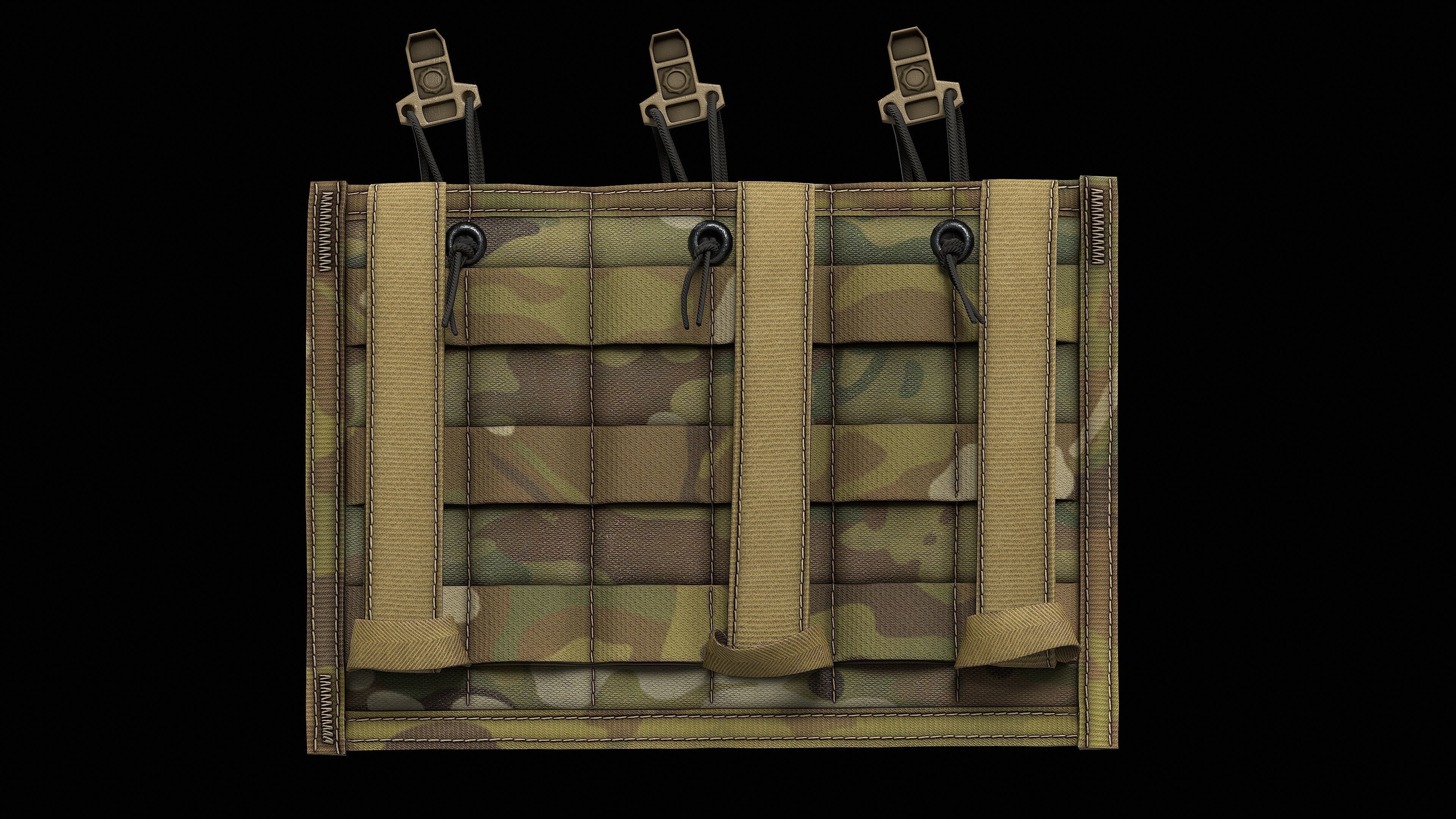 MSA Triple M4 Mag Pouch Low-poly 3D model_8