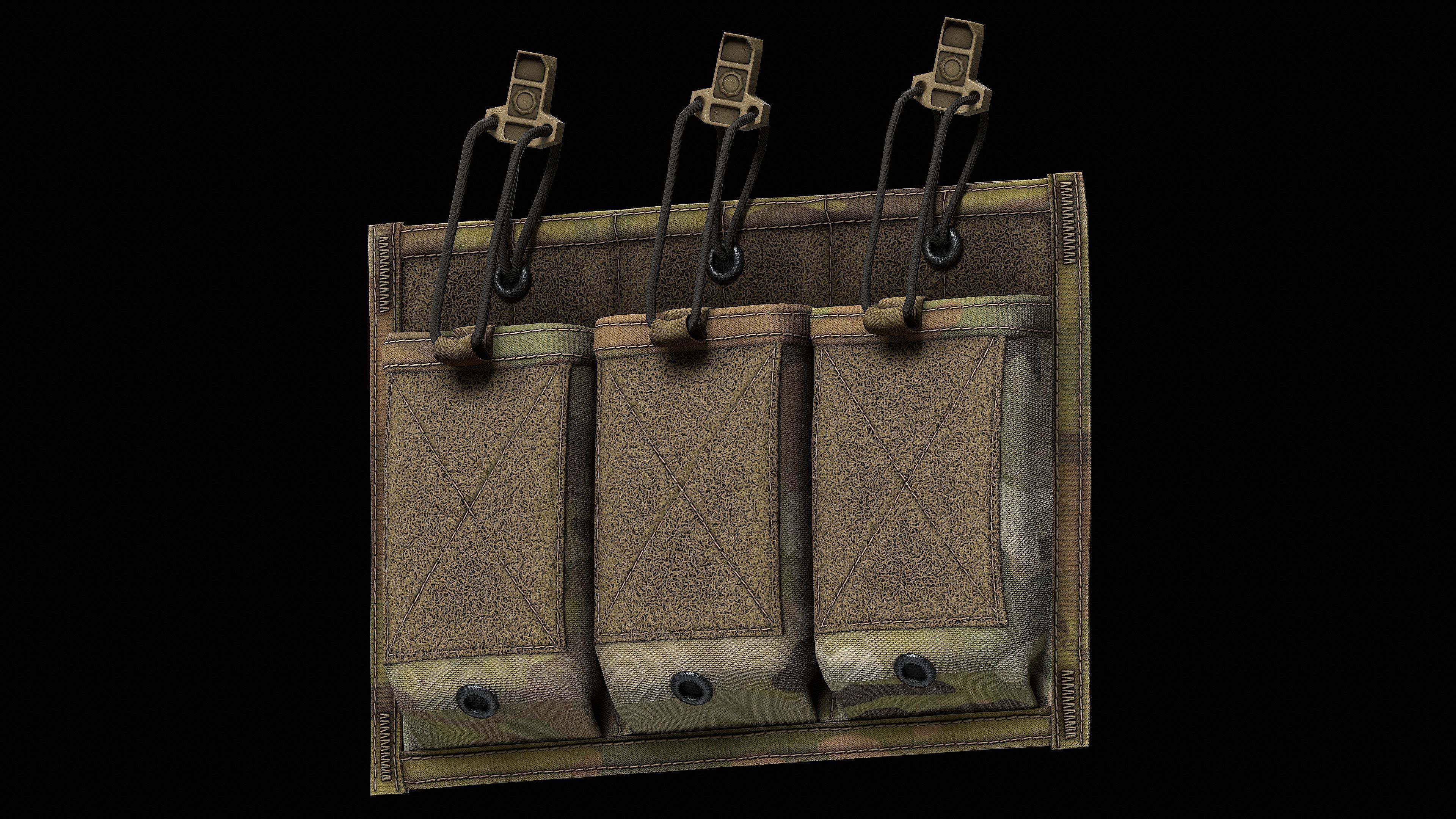 MSA Triple M4 Mag Pouch Low-poly 3D model_10