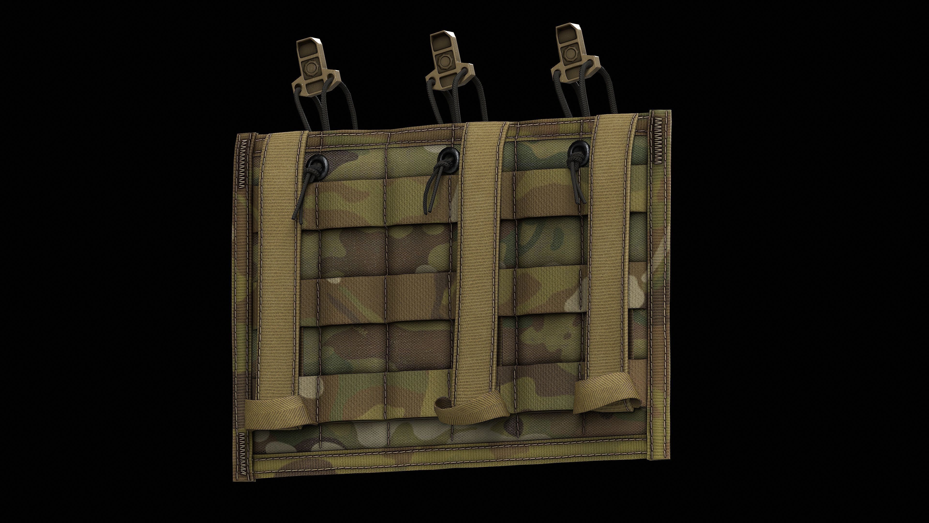 MSA Triple M4 Mag Pouch Low-poly 3D model_7