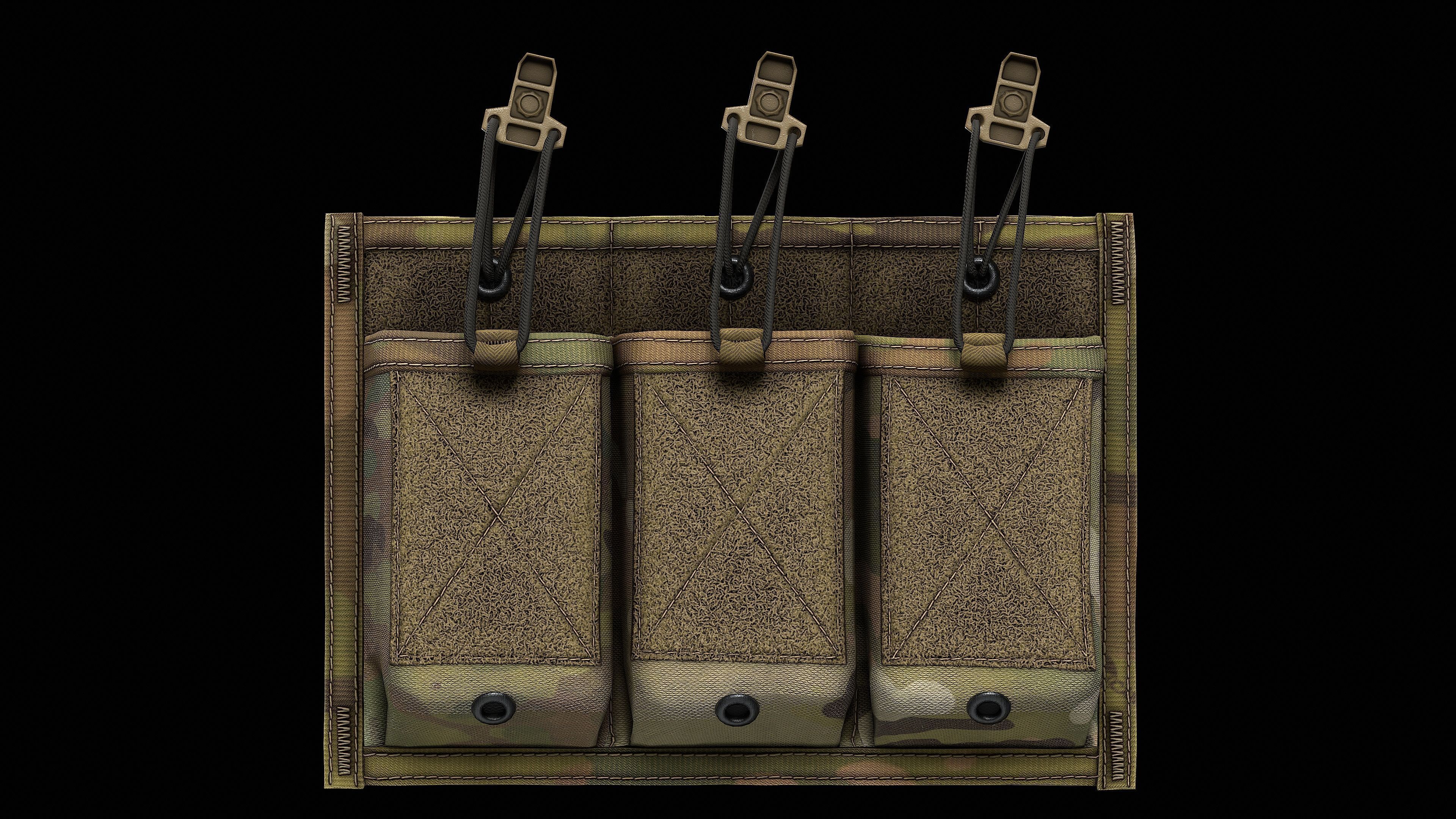 MSA Triple M4 Mag Pouch Low-poly 3D model_11