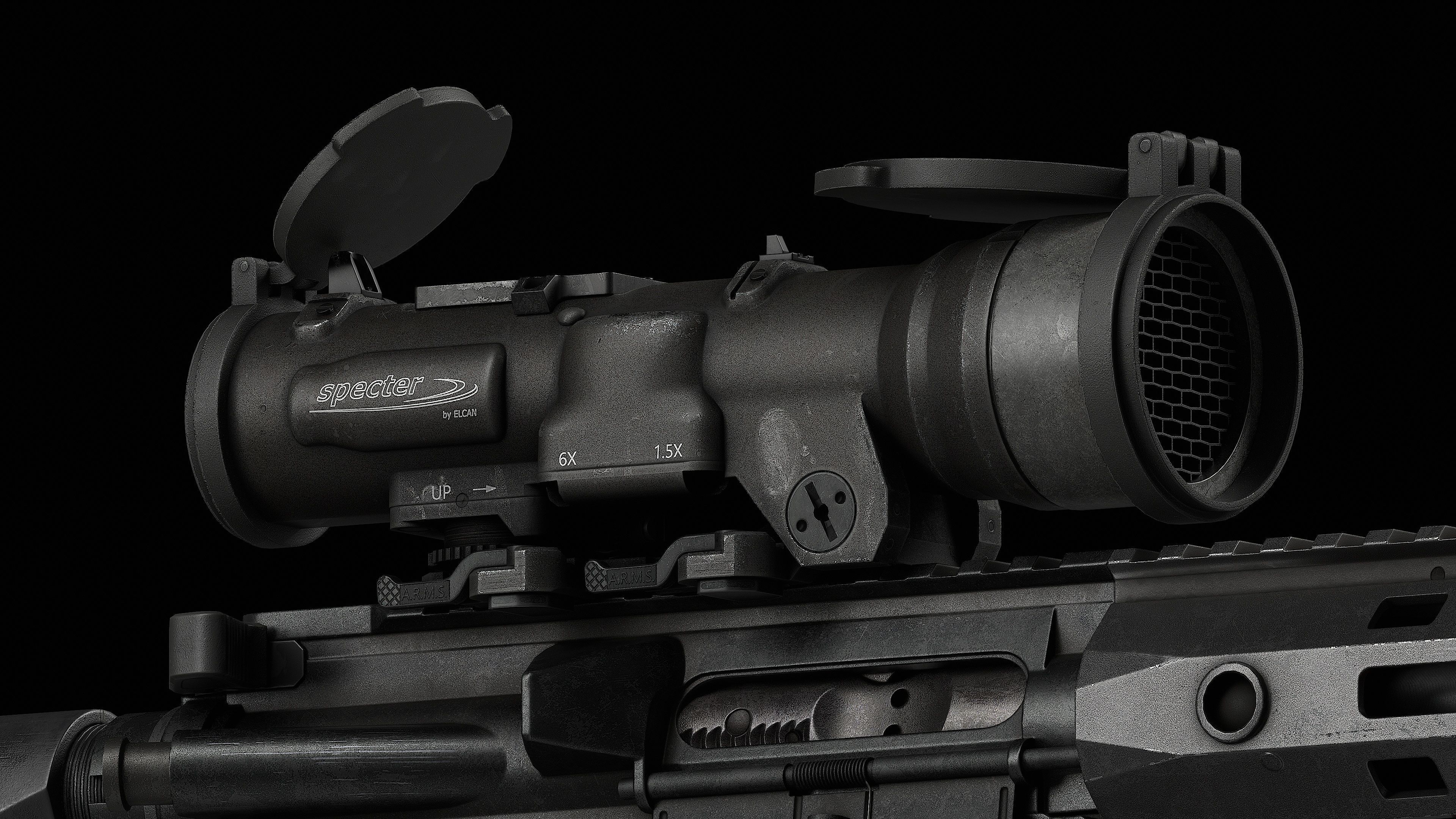Scope Elcan SpecterDR 1 5 6x Low-poly 3D model_30