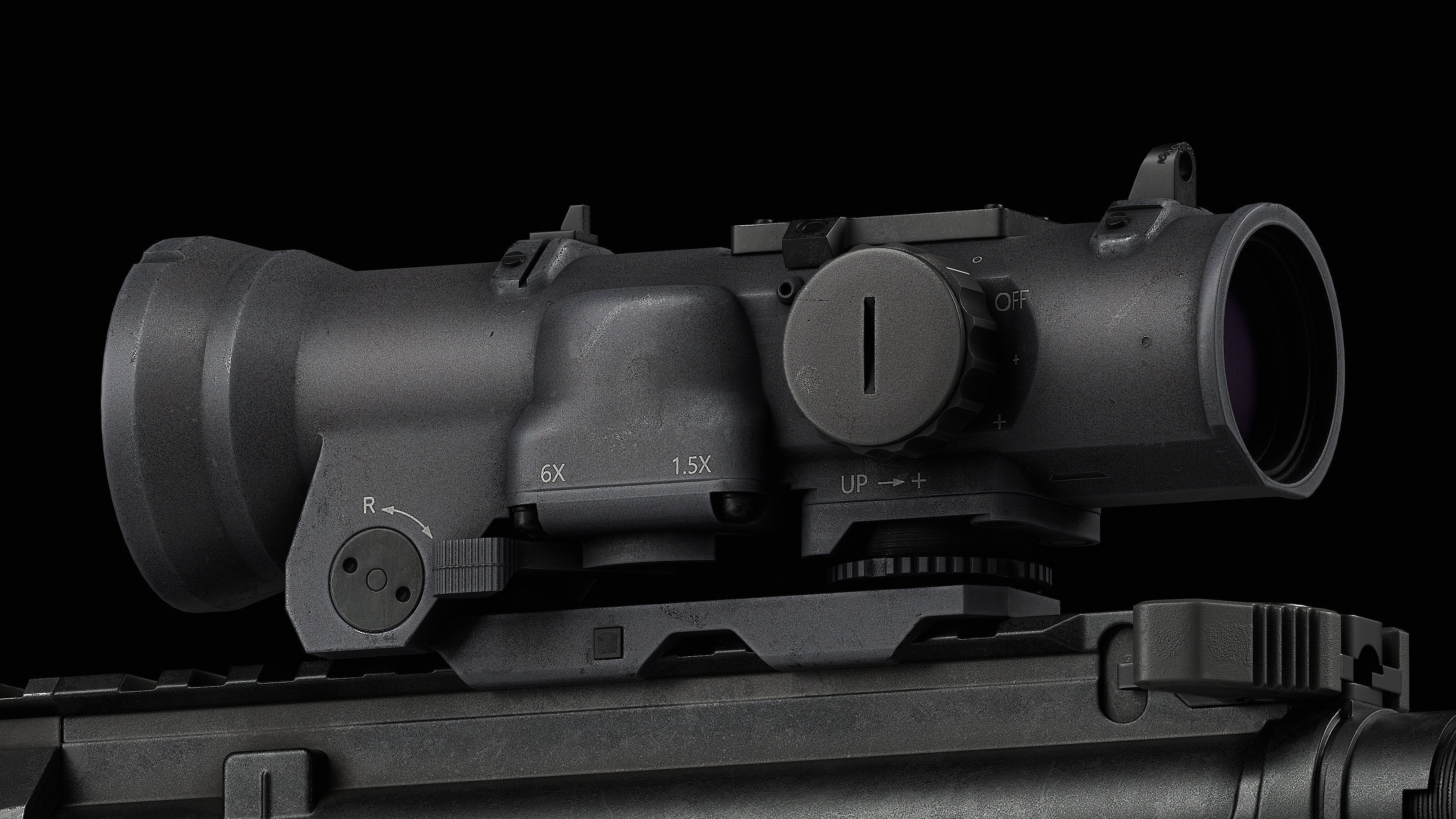 Scope Elcan SpecterDR 1 5 6x Low-poly 3D model_35