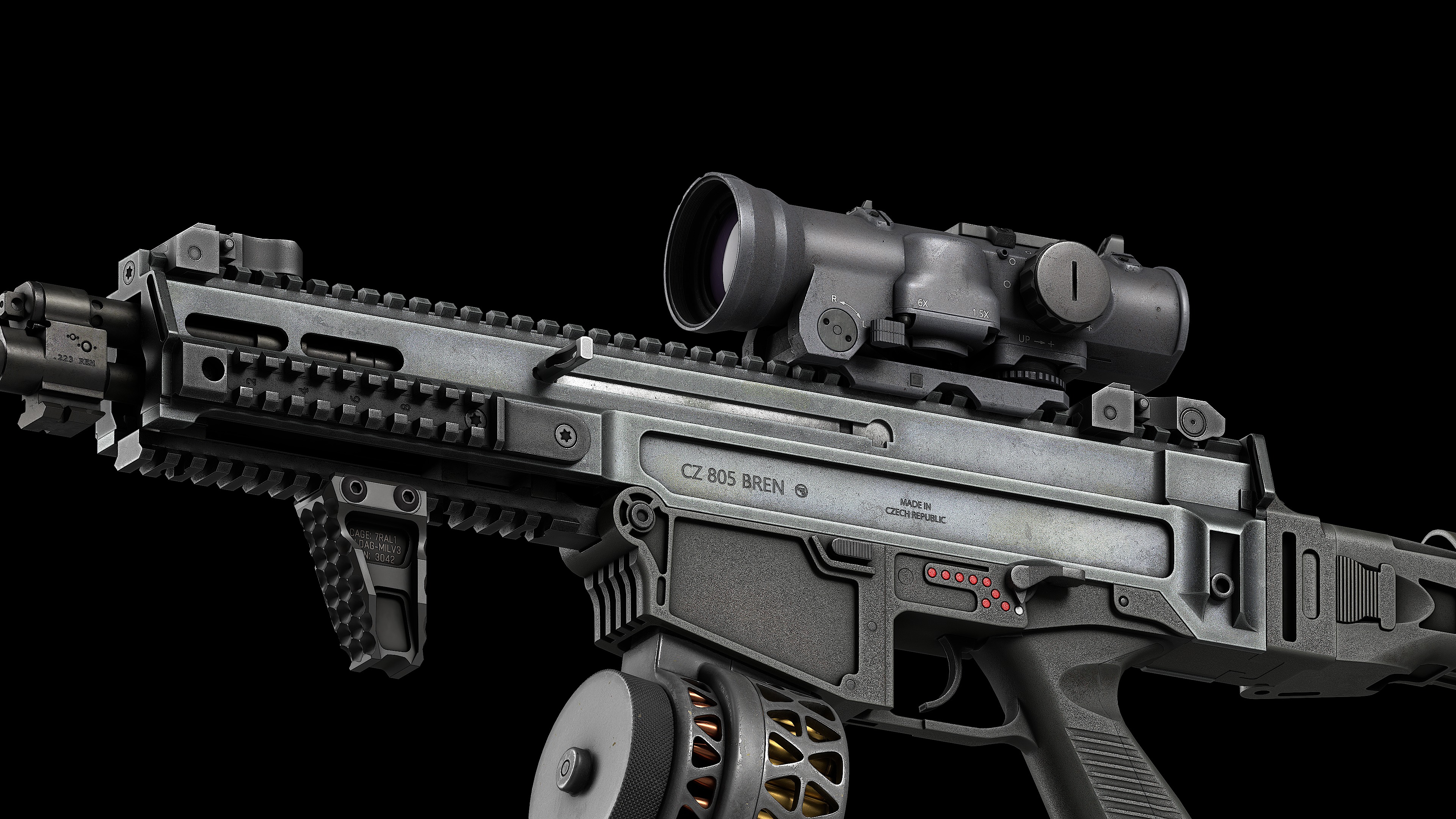 Scope Elcan SpecterDR 1 5 6x Low-poly 3D model_16