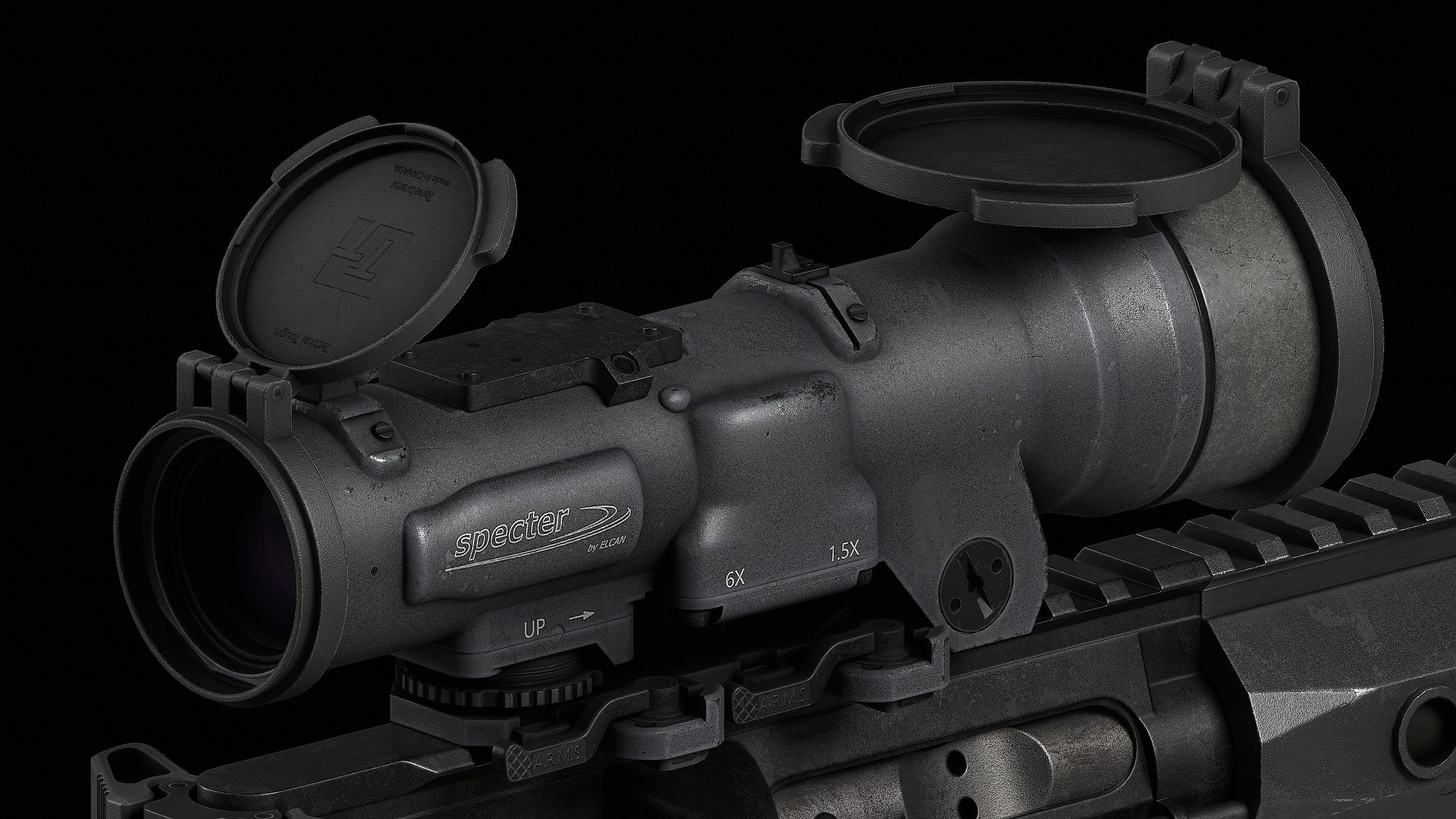 Scope Elcan SpecterDR 1 5 6x Low-poly 3D model_47